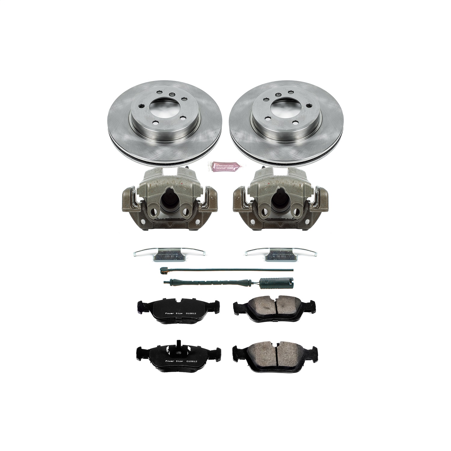 Power Stop - KCOE867 - Front - Disc Brake Pad/Caliper and Rotor Kit