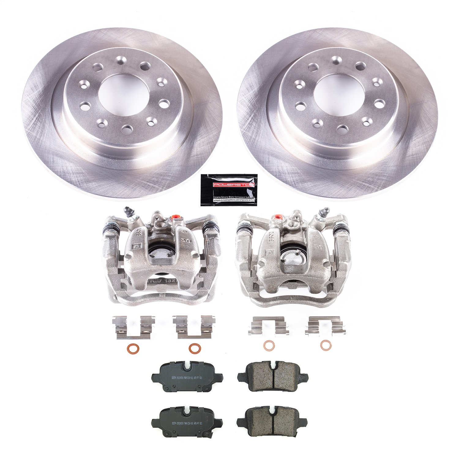 Power Stop - KCOE8676 - Rear - Disc Brake Pad/Caliper and Rotor Kit