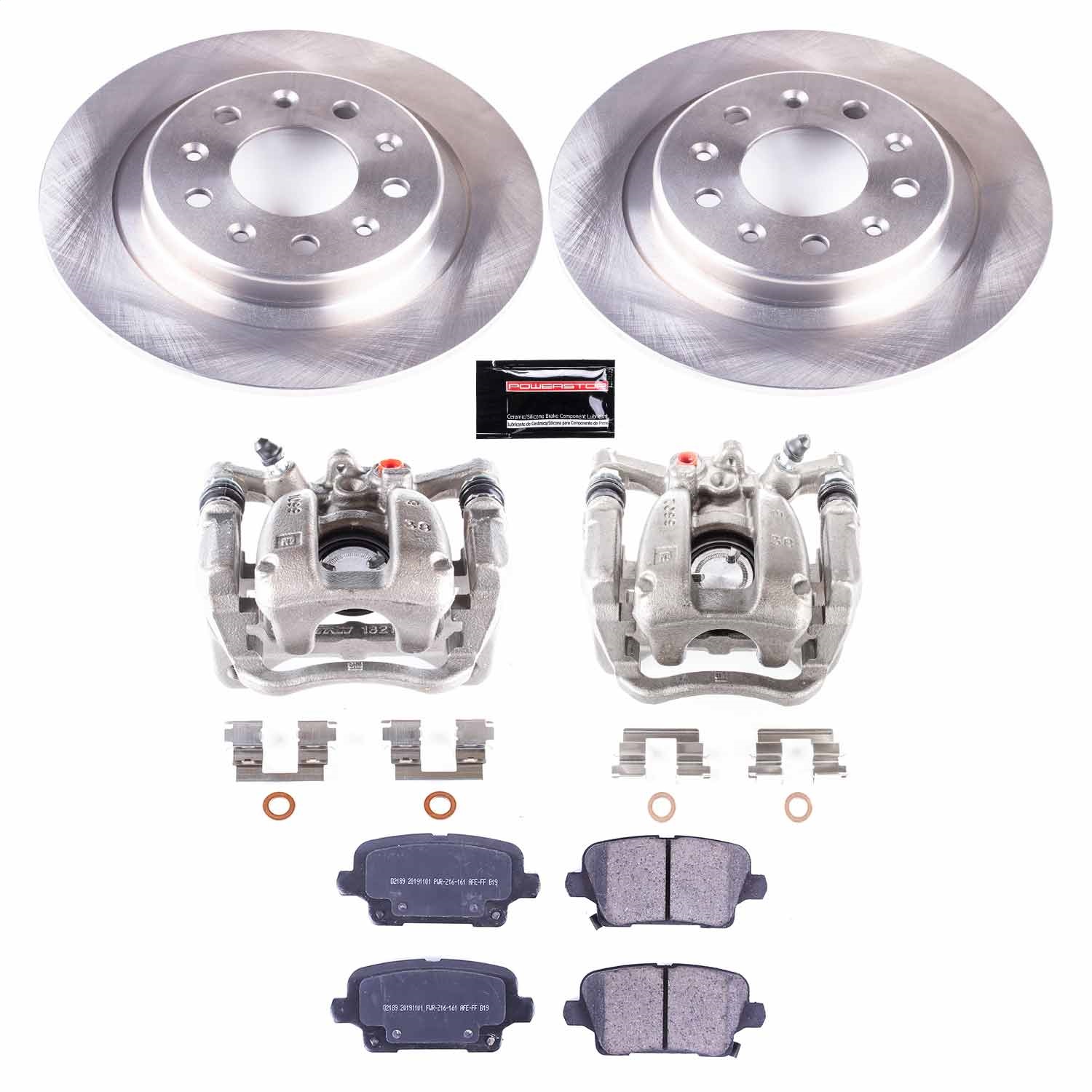 Power Stop - KCOE8677 - Rear - Disc Brake Pad/Caliper and Rotor Kit