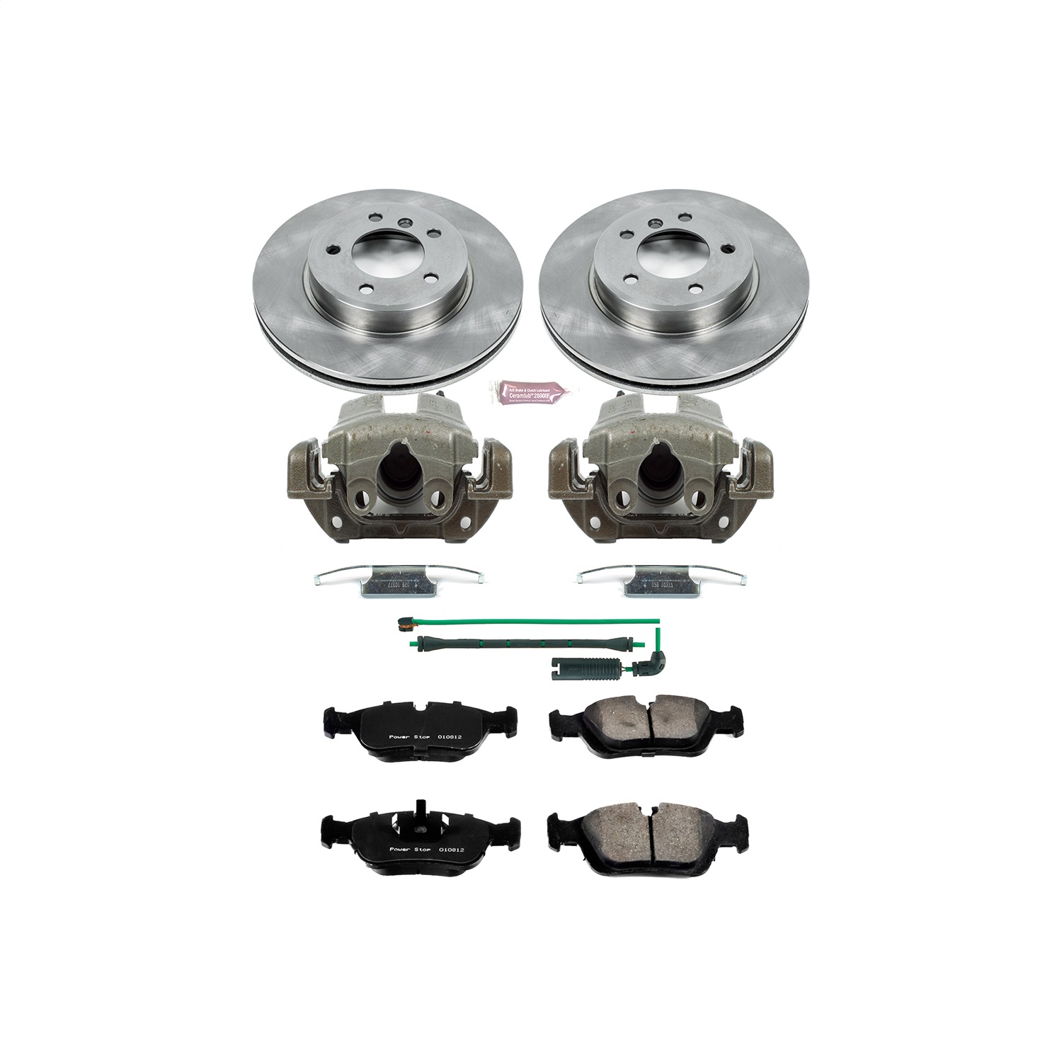 Power Stop - KCOE868 - Front - Disc Brake Pad/Caliper and Rotor Kit