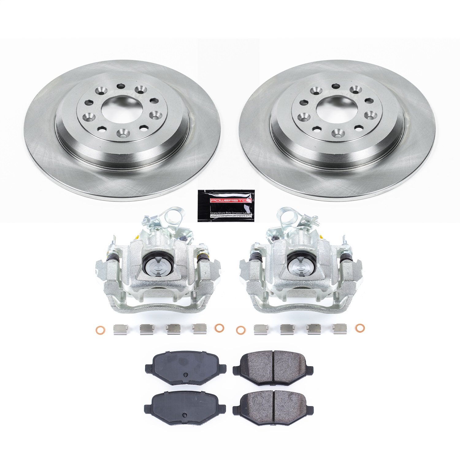 Power Stop - KCOE8846 - Rear - Disc Brake Pad/Caliper and Rotor Kit