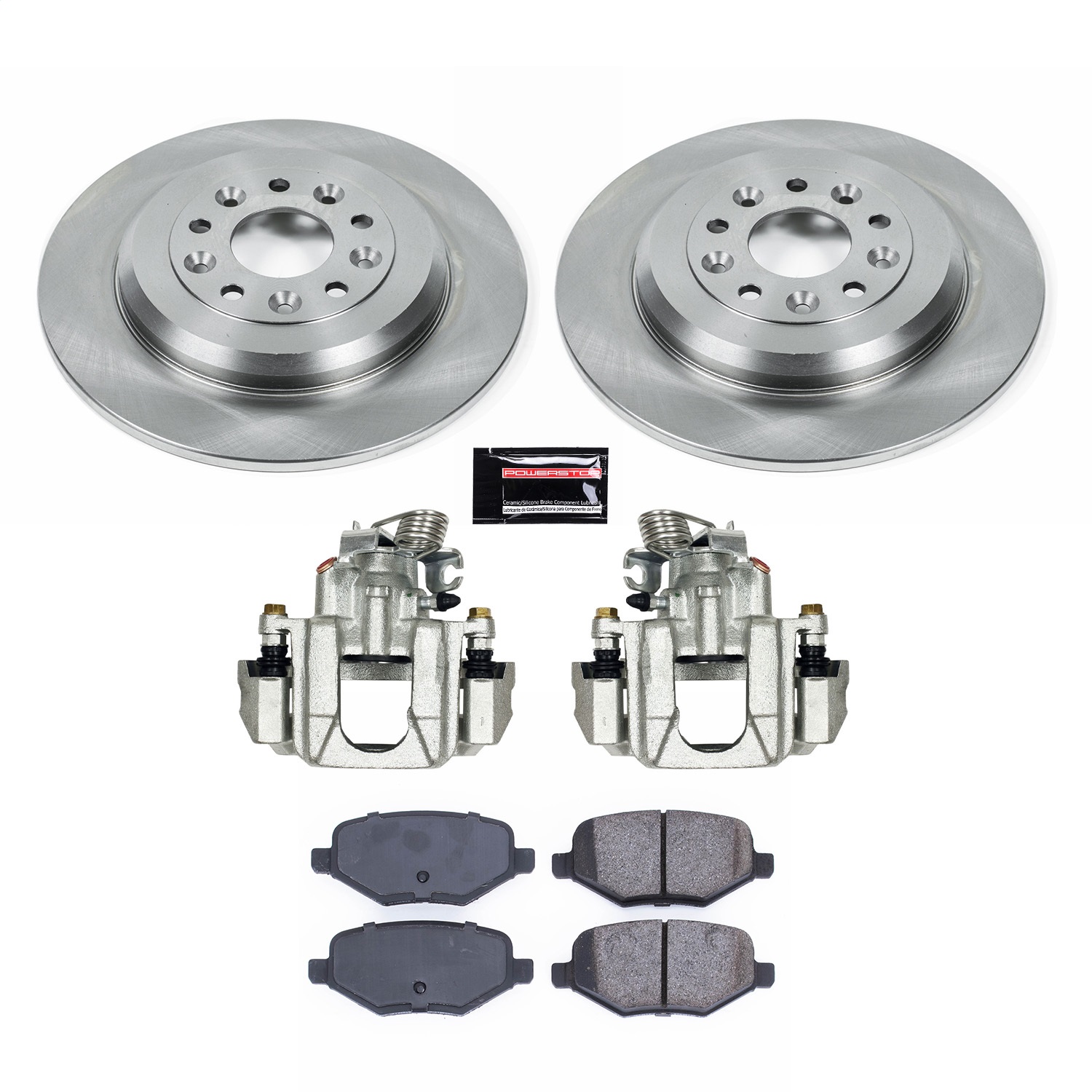 Power Stop - KCOE8846A - Rear - Disc Brake Pad/Caliper and Rotor Kit