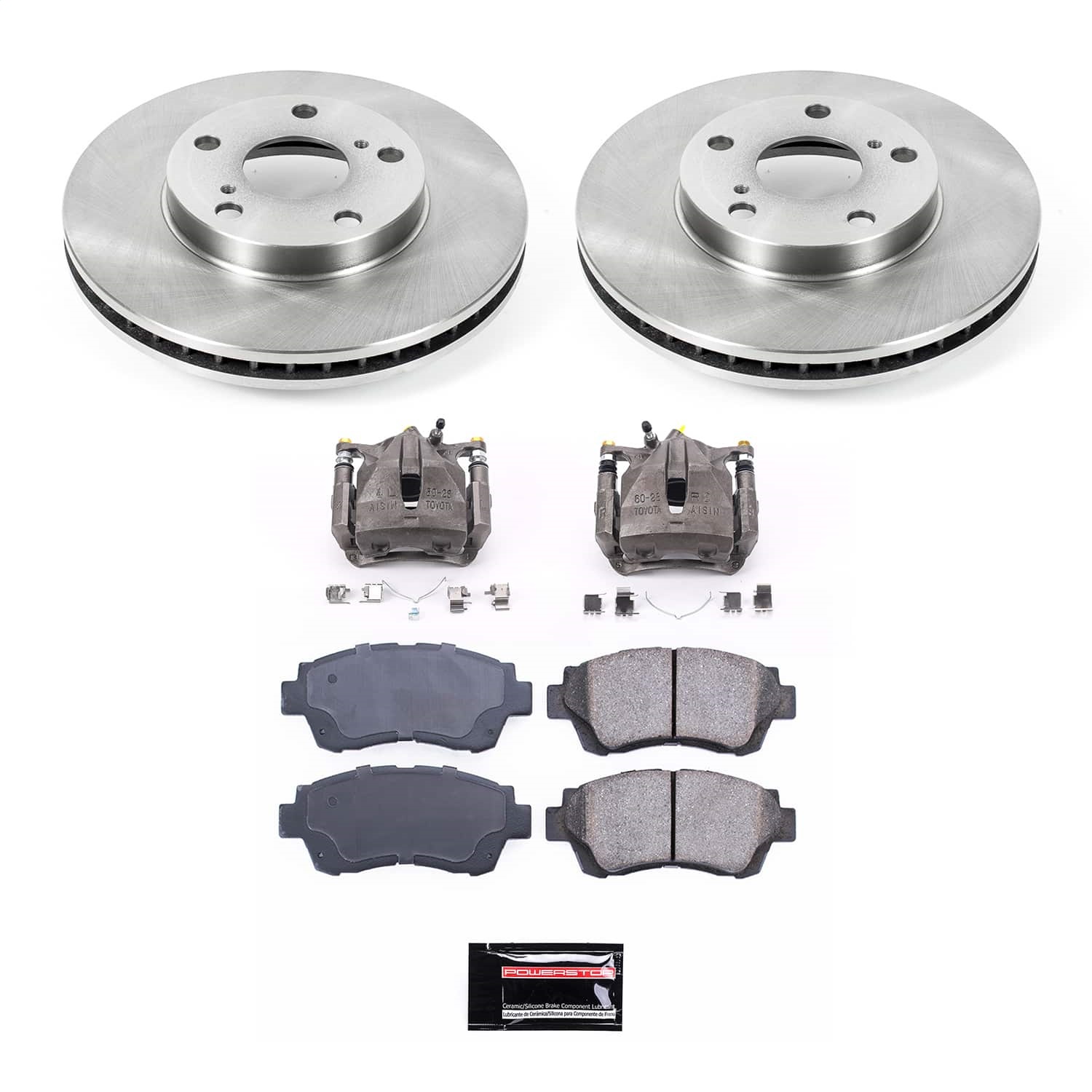 Power Stop - KCOE8920B - Front - Disc Brake Pad/Caliper and Rotor Kit