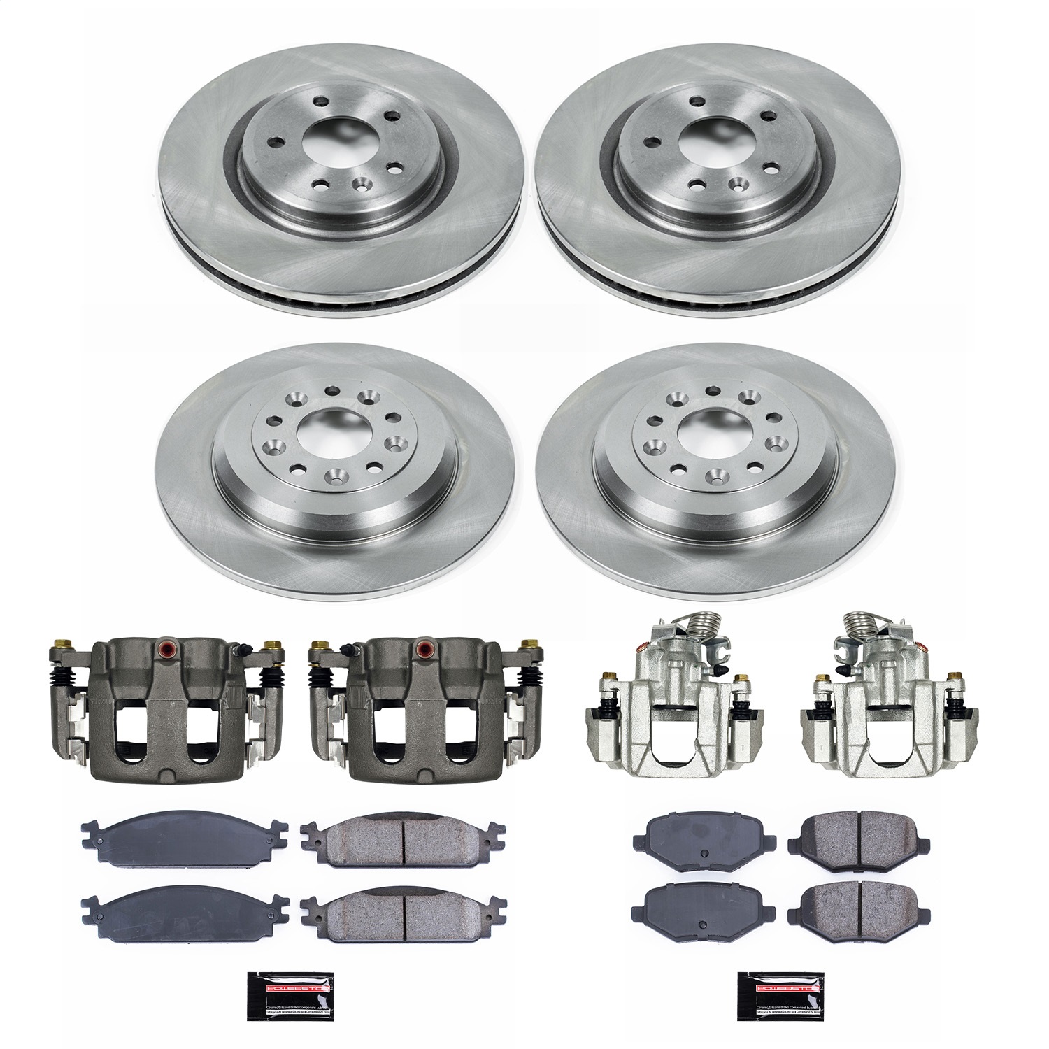 Power Stop - KCOE8970 - Front and Rear - Disc Brake Pad/Caliper and Rotor Kit