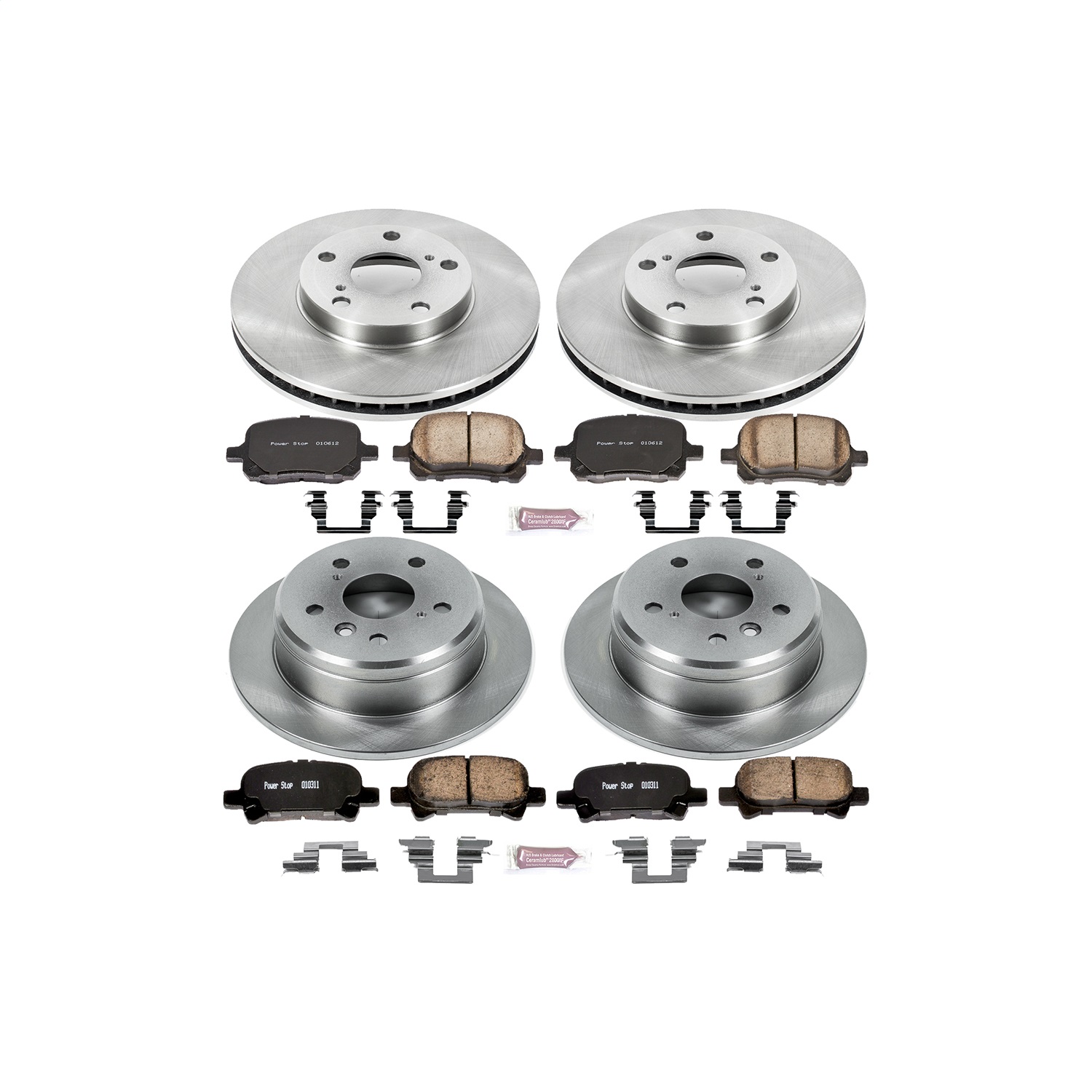 Power Stop - KOE1060 - Front and Rear - Disc Brake Pad and Rotor Kit