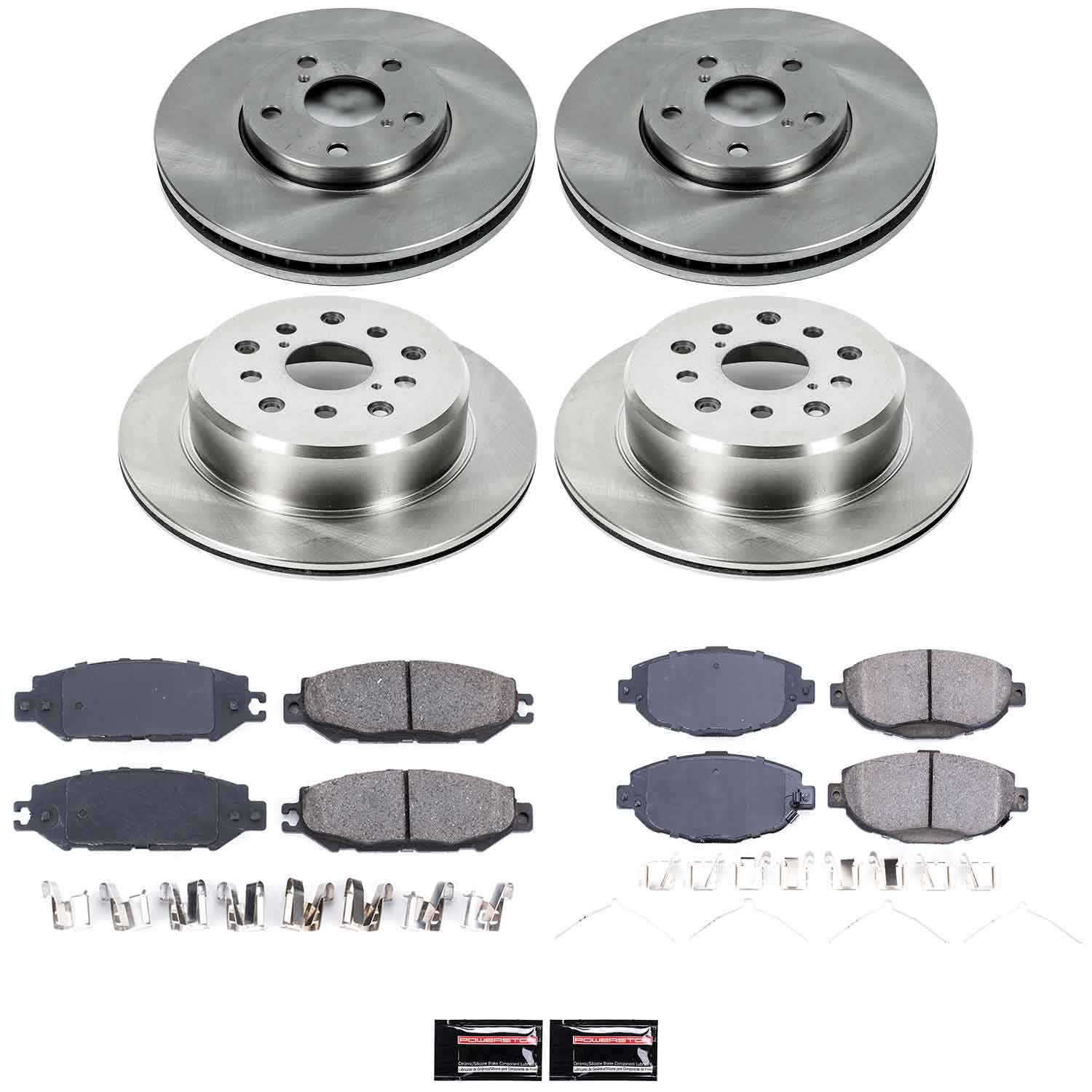 Power Stop - KOE1074 - Front and Rear - Disc Brake Pad and Rotor Kit
