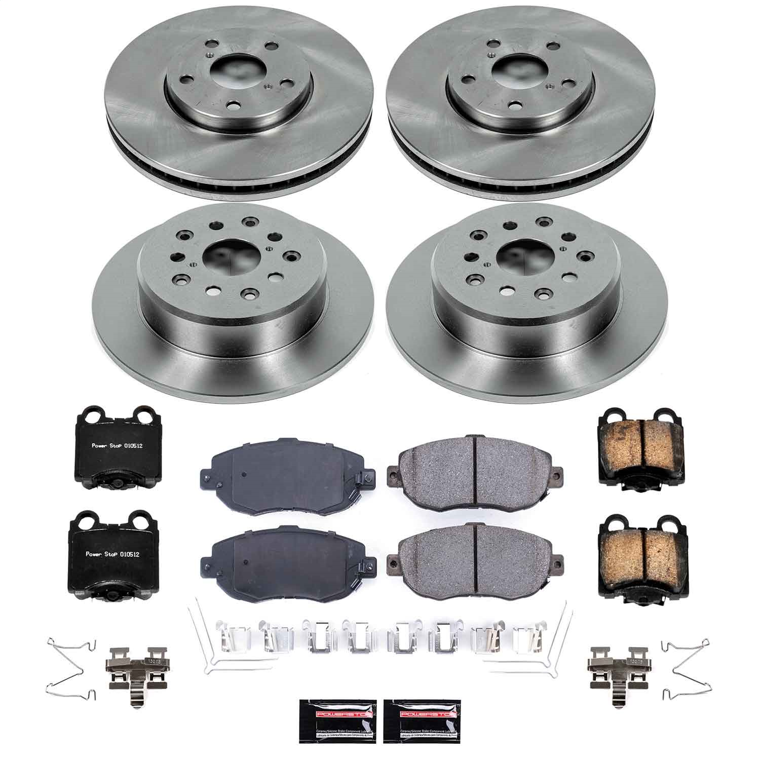 Power Stop - KOE1079 - Front and Rear - Disc Brake Pad and Rotor Kit