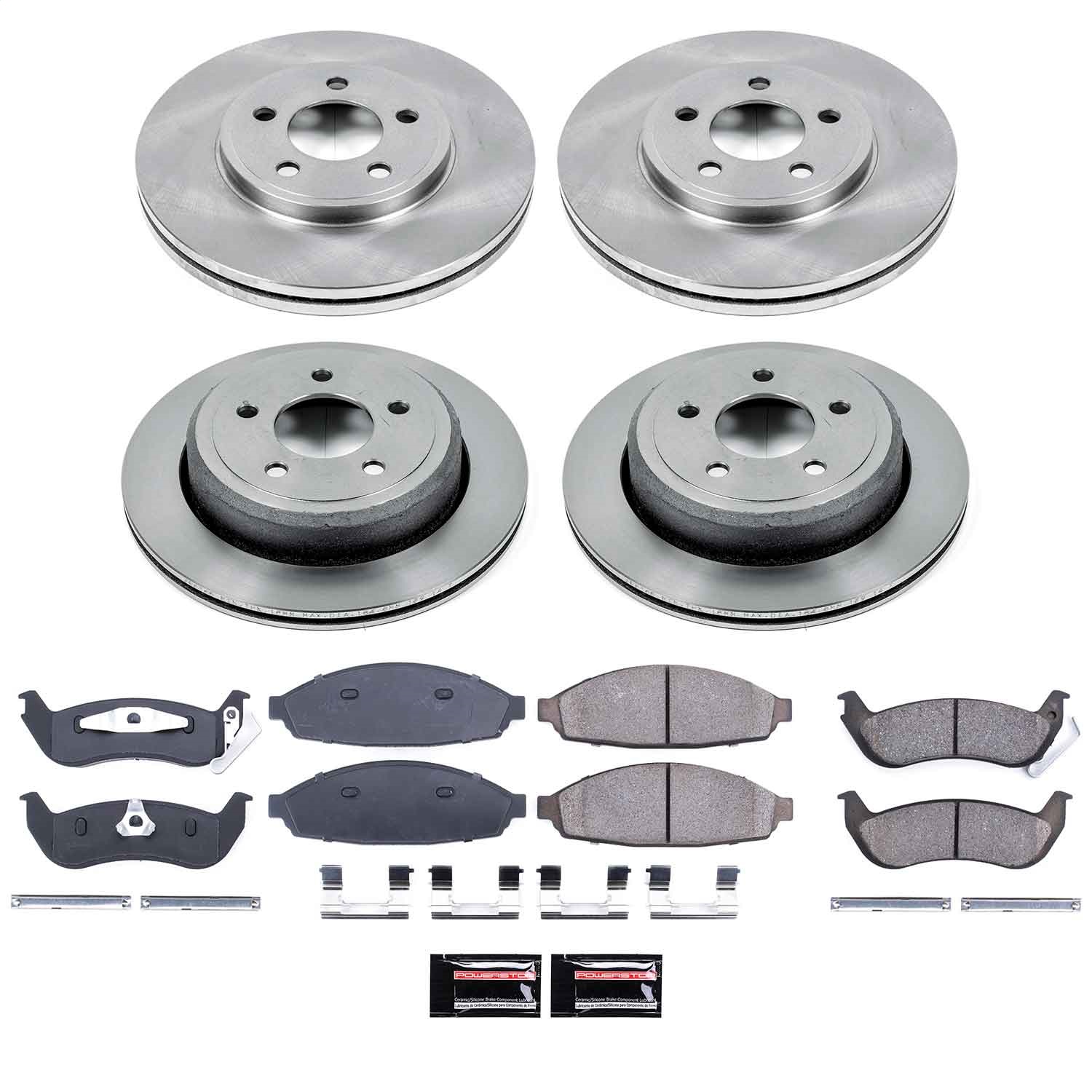Power Stop - KOE1365 - Front and Rear - Disc Brake Pad and Rotor Kit