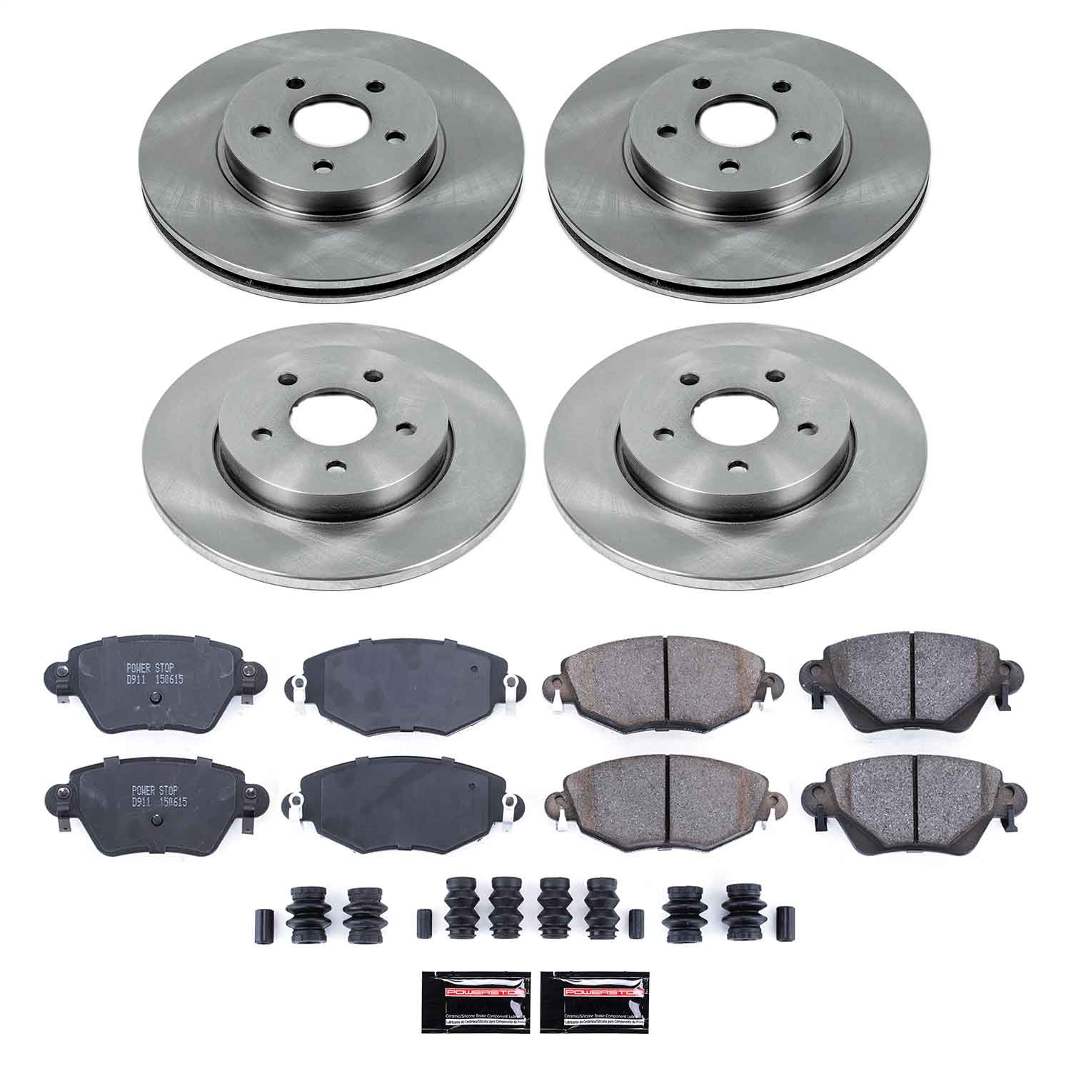 Power Stop - KOE1375 - Front and Rear - Disc Brake Pad and Rotor Kit
