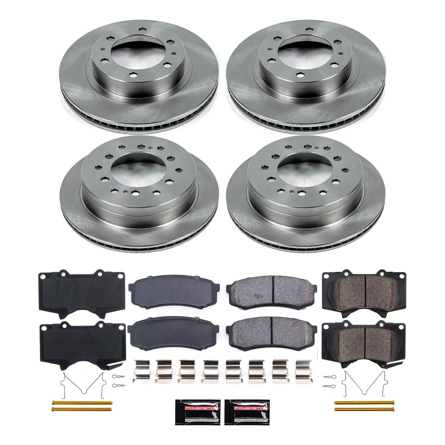 Power Stop - KOE138 - Front and Rear - Disc Brake Pad and Rotor Kit