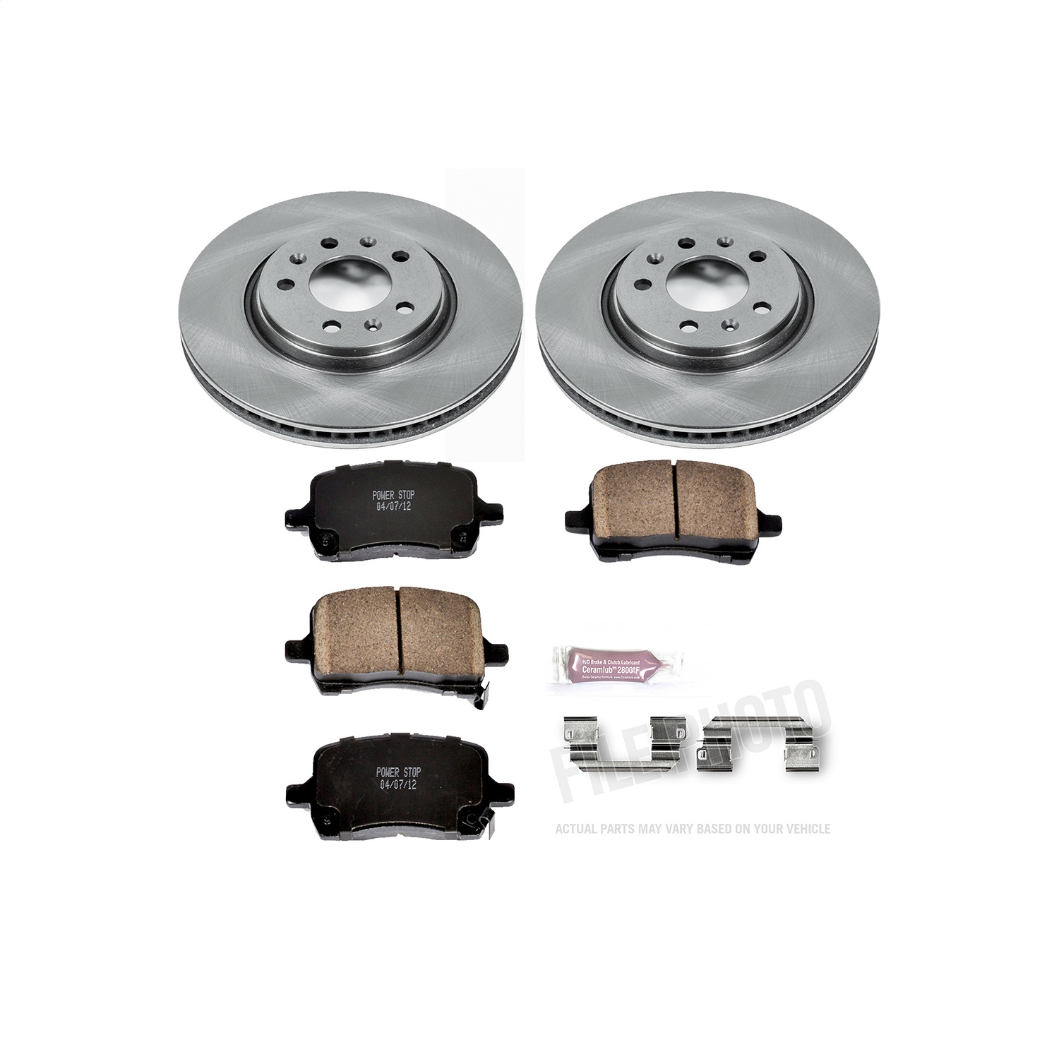 Power Stop - KOE1433 - Front - Disc Brake Pad and Rotor Kit
