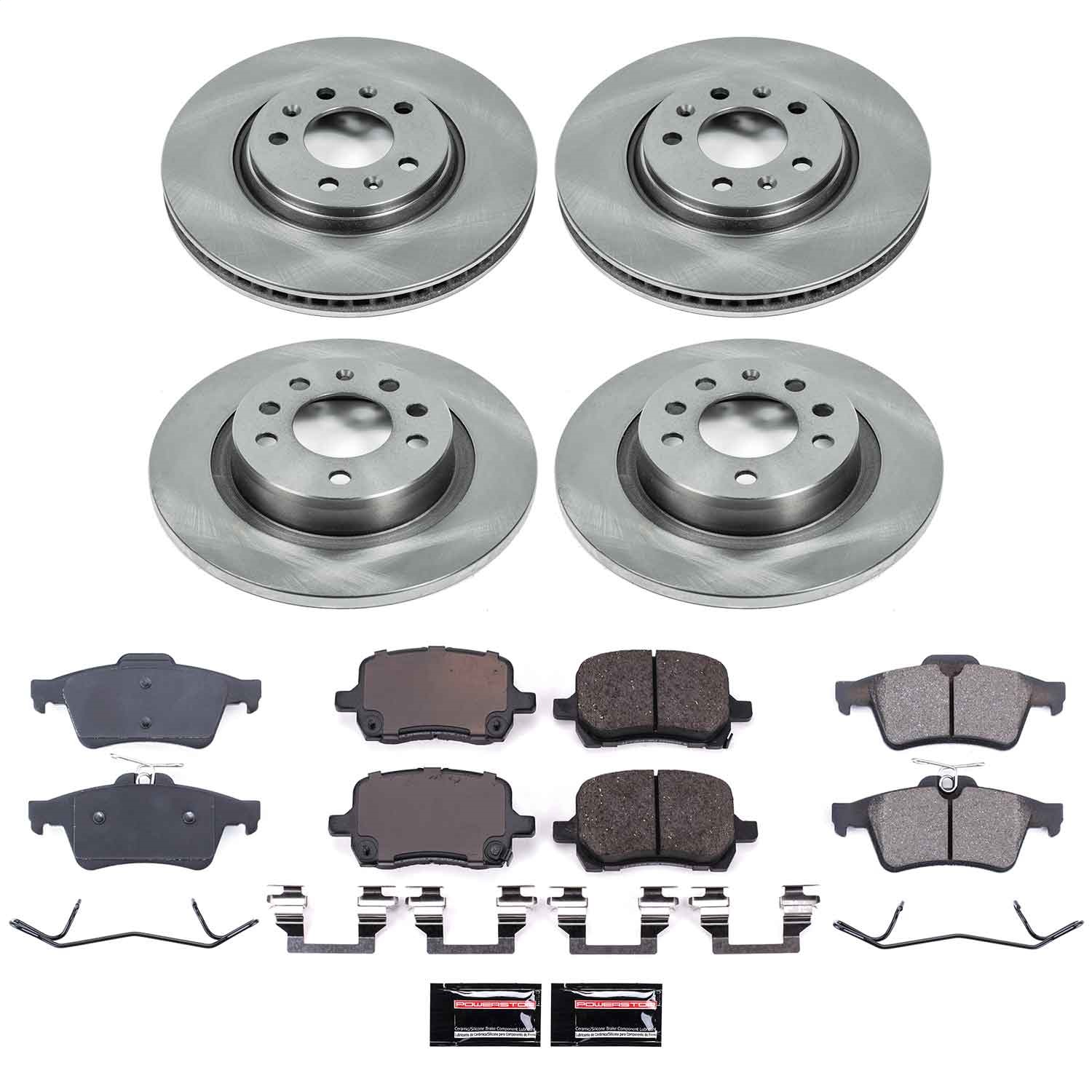 Power Stop - KOE1434 - Front and Rear - Disc Brake Pad and Rotor Kit