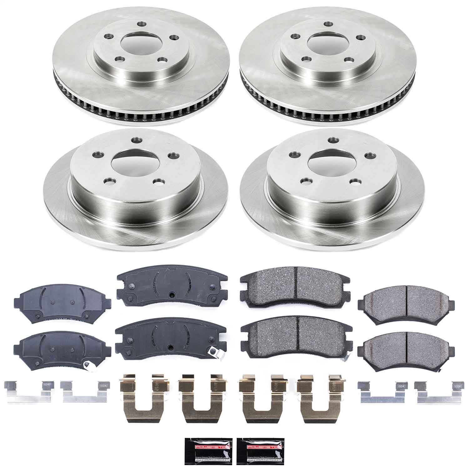 Power Stop - KOE1544 - Front and Rear - Disc Brake Pad and Rotor Kit