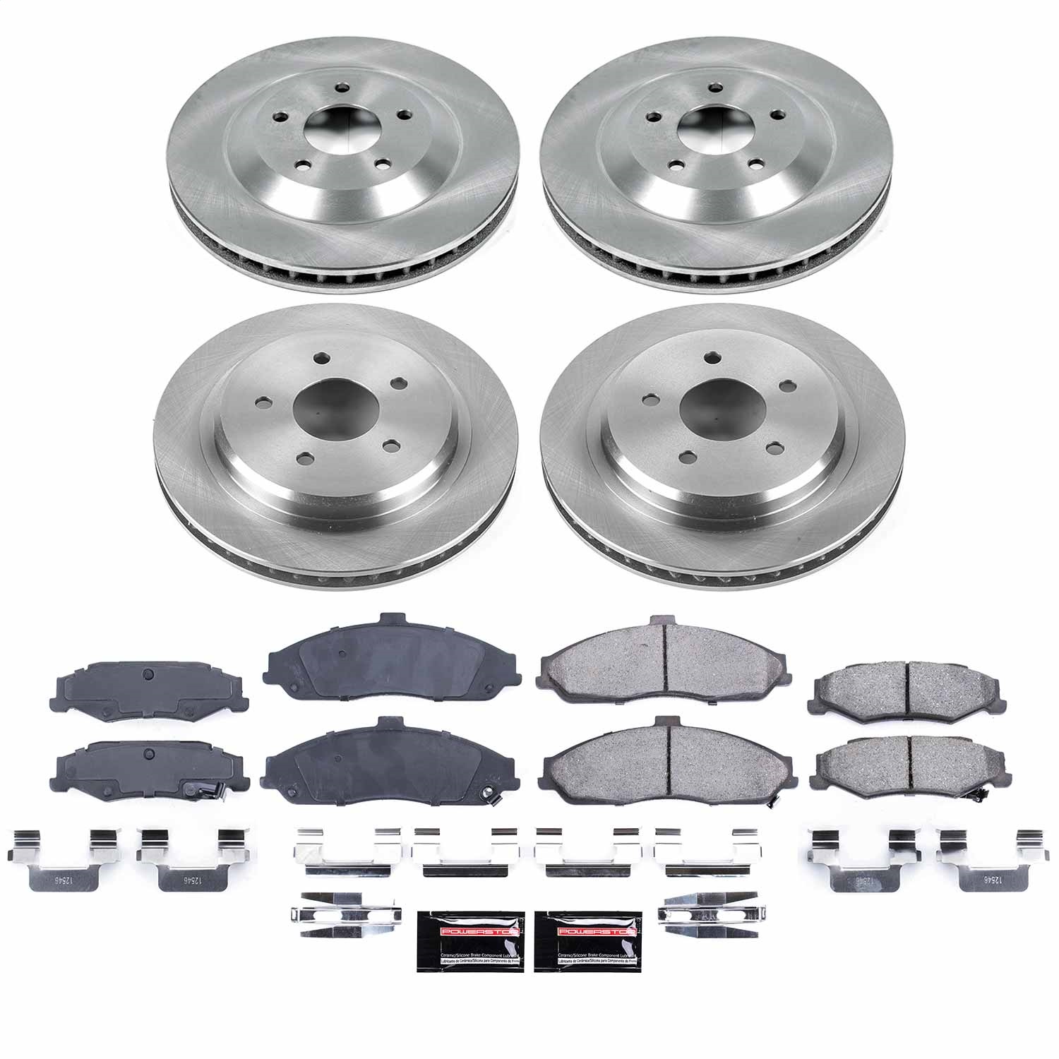 Power Stop - KOE1560 - Front and Rear - Disc Brake Pad and Rotor Kit
