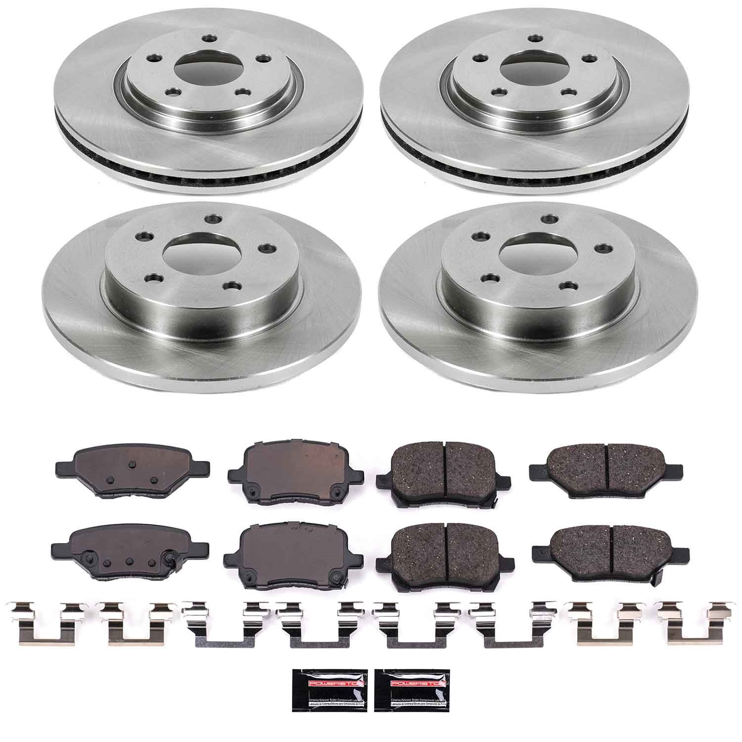 Power Stop - KOE1612 - Front and Rear - Disc Brake Pad and Rotor Kit
