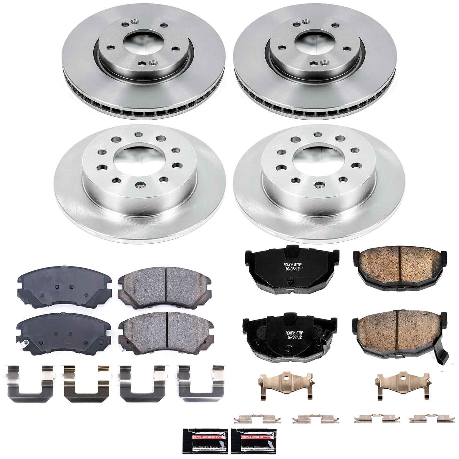 Power Stop - KOE166 - Front and Rear - Disc Brake Pad and Rotor Kit
