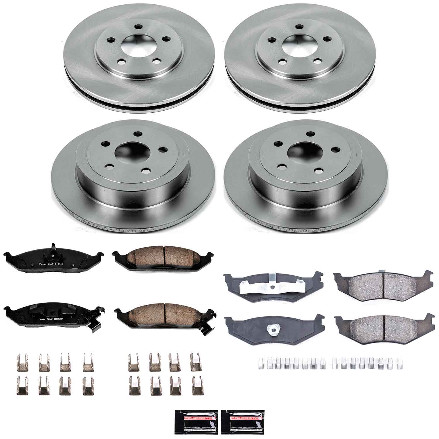 Power Stop - KOE1677 - Front and Rear - Disc Brake Pad and Rotor Kit