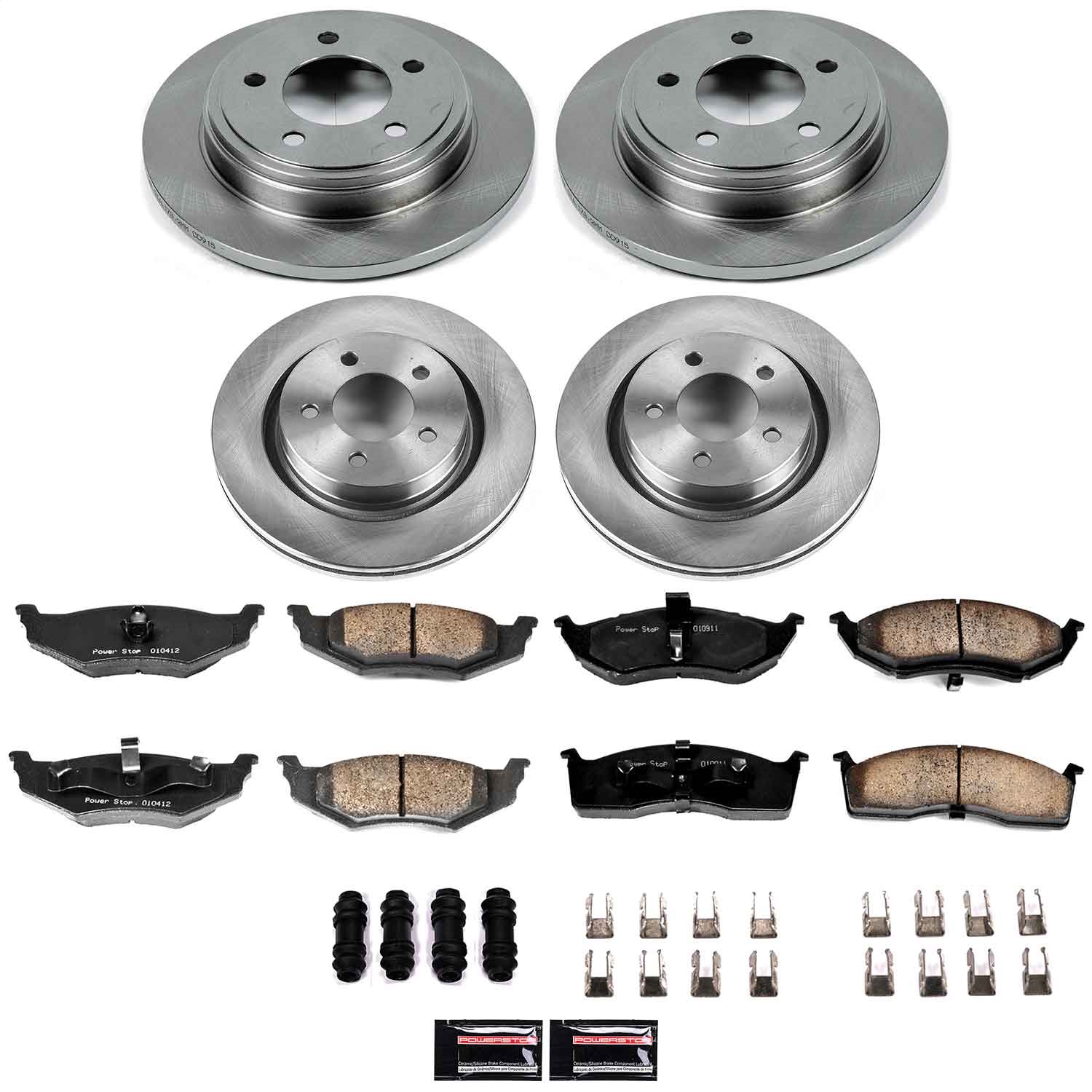 Power Stop - KOE1701 - Front and Rear - Disc Brake Pad and Rotor Kit