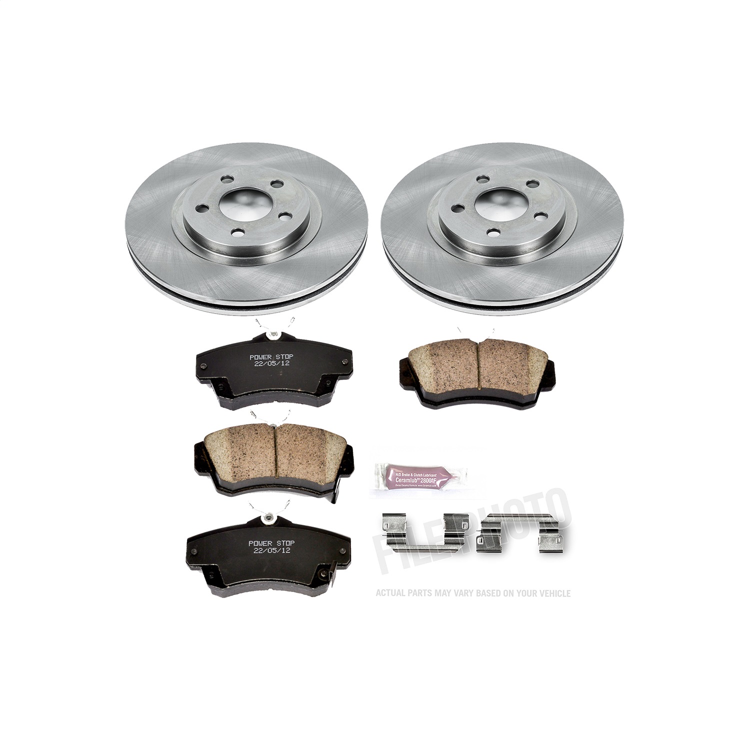 Power Stop - KOE1704 - Front - Disc Brake Pad and Rotor Kit