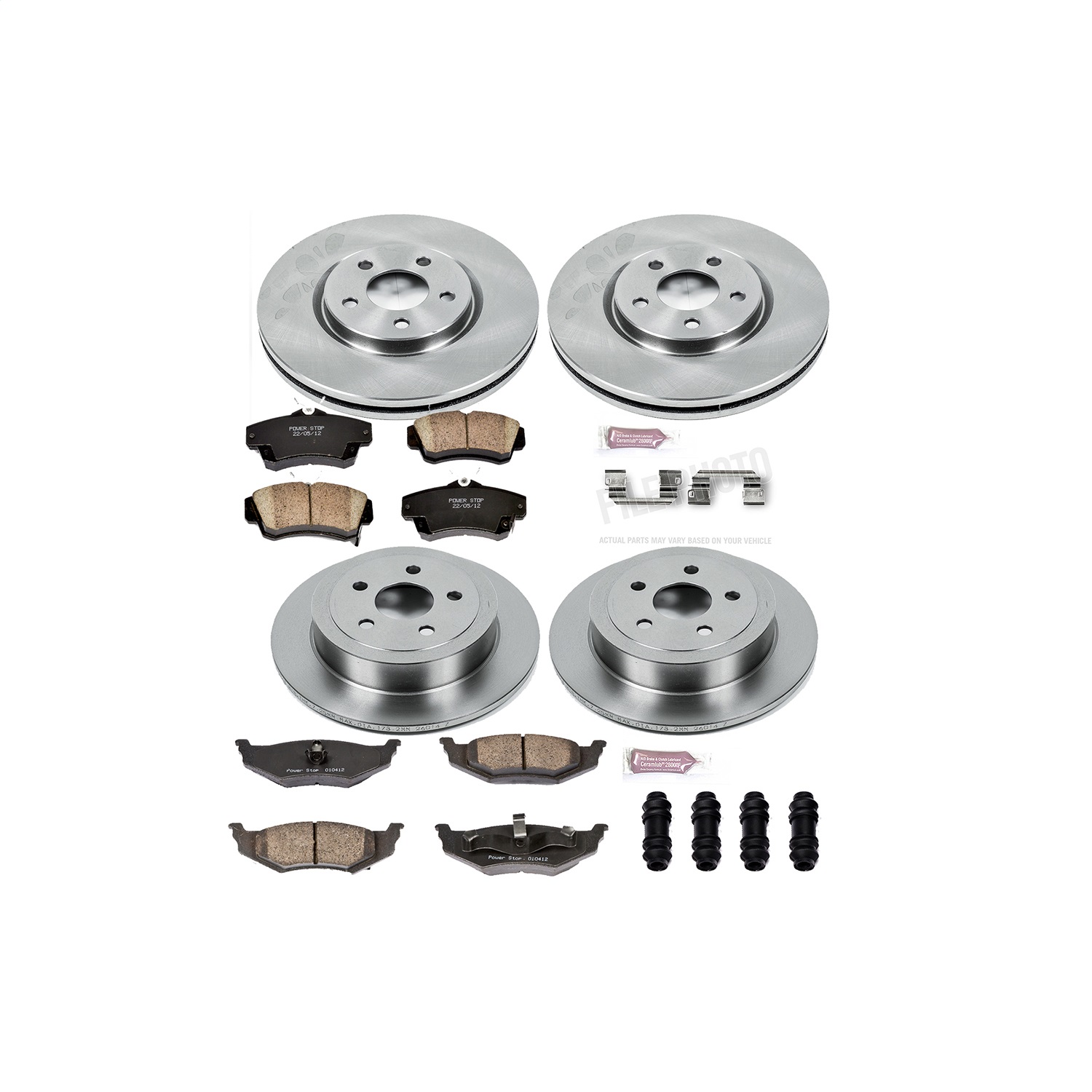 Power Stop - KOE1707 - Front and Rear - Disc Brake Pad and Rotor Kit