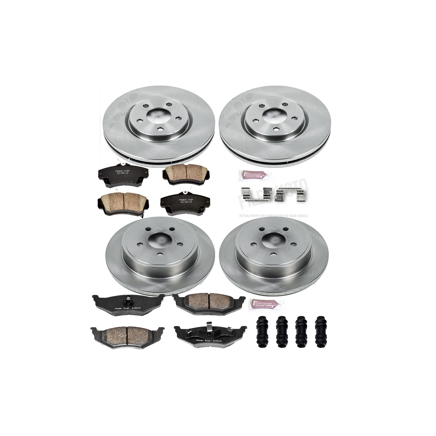 Power Stop - KOE1708 - Front and Rear - Disc Brake Pad and Rotor Kit