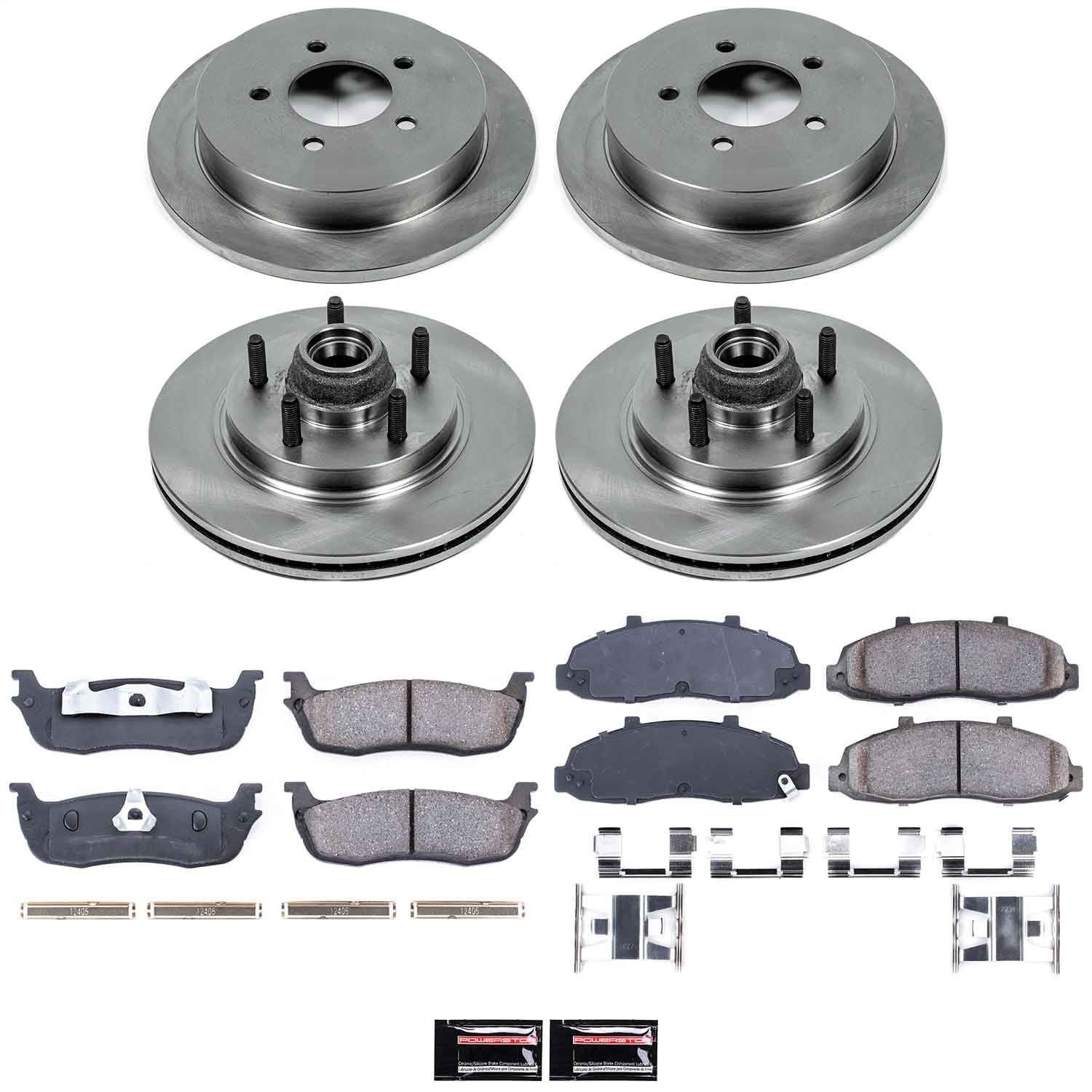Power Stop - KOE1915 - Front and Rear - Disc Brake Pad and Rotor Kit