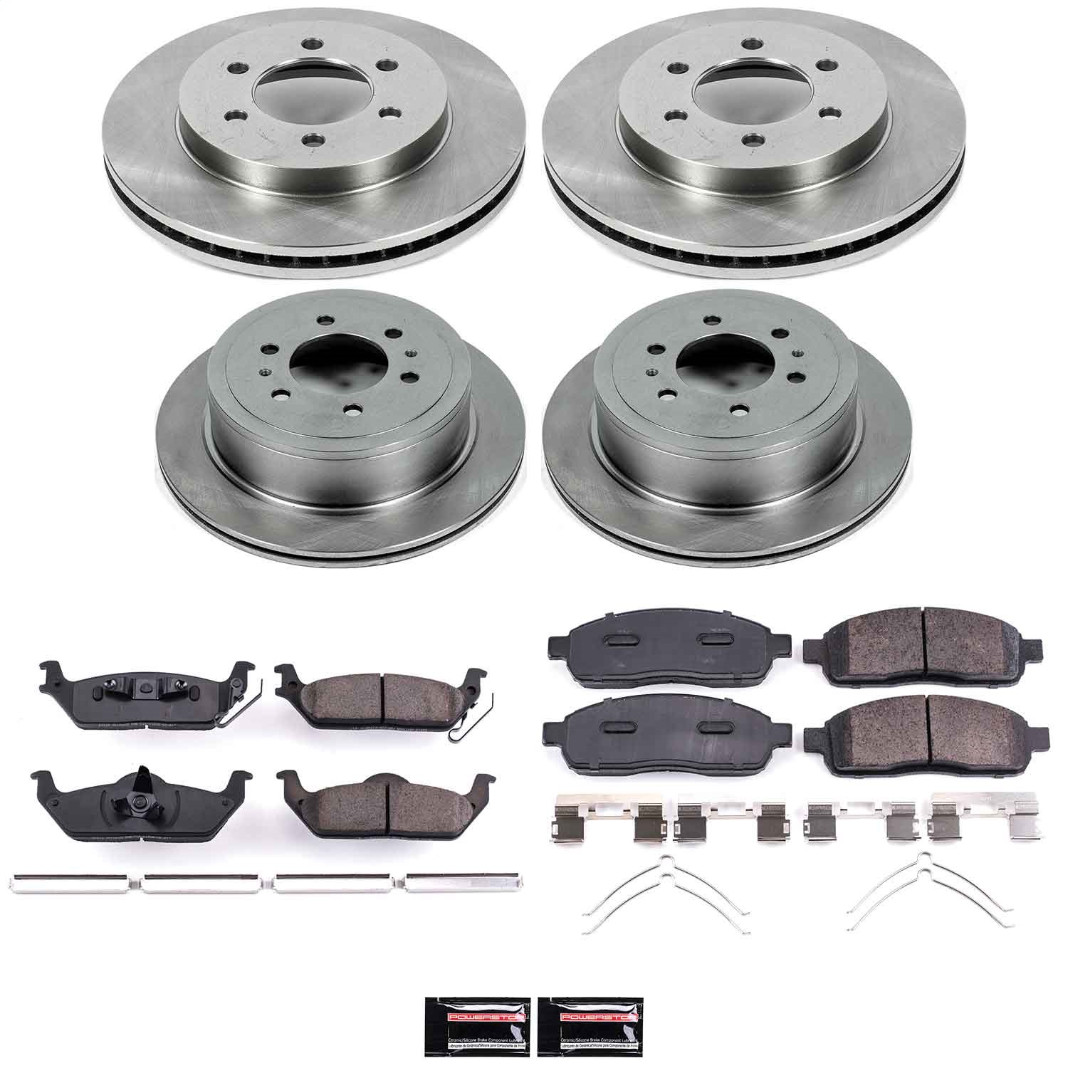 Power Stop - KOE1944 - Front and Rear - Disc Brake Pad and Rotor Kit