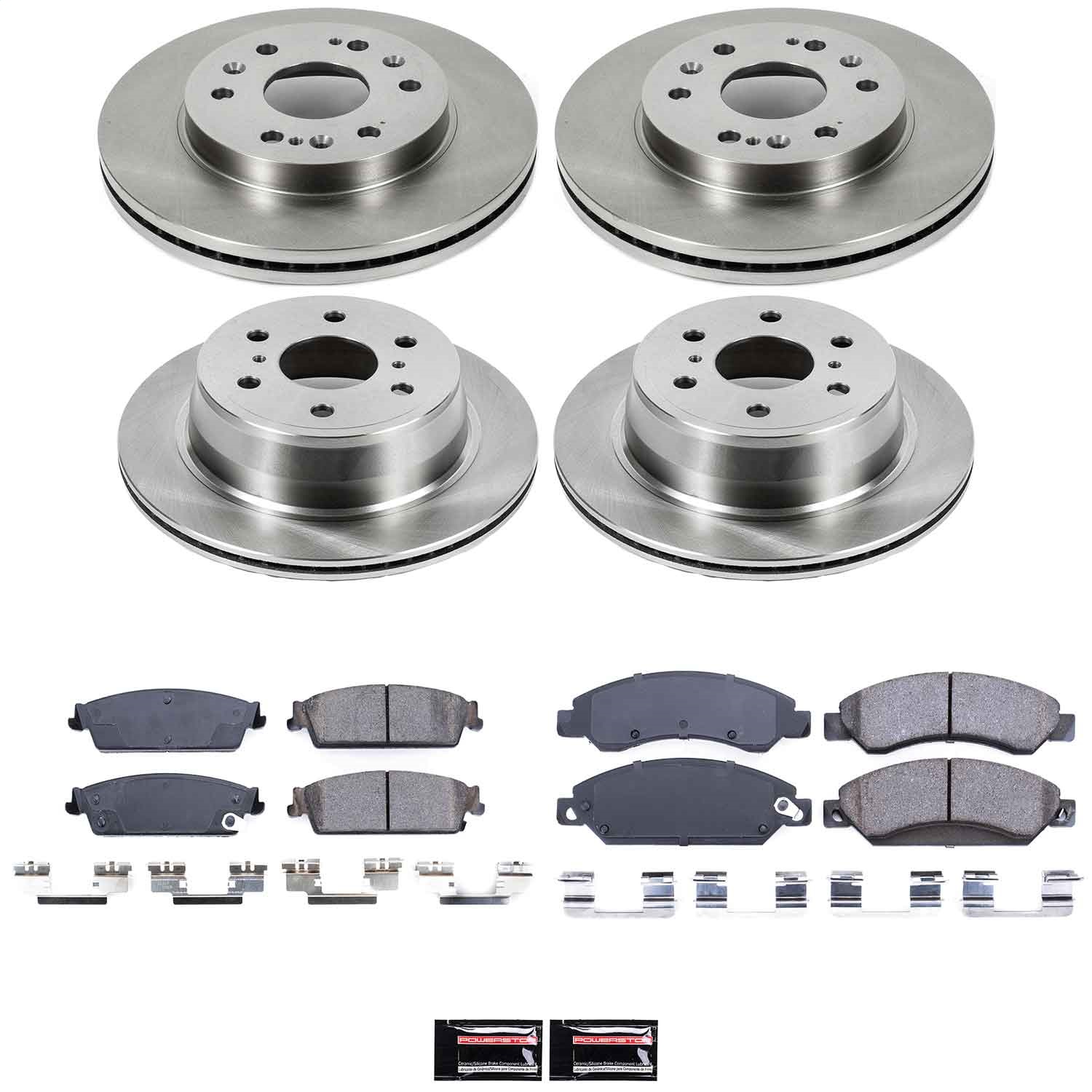 Power Stop - KOE2068 - Front and Rear - Disc Brake Pad and Rotor Kit