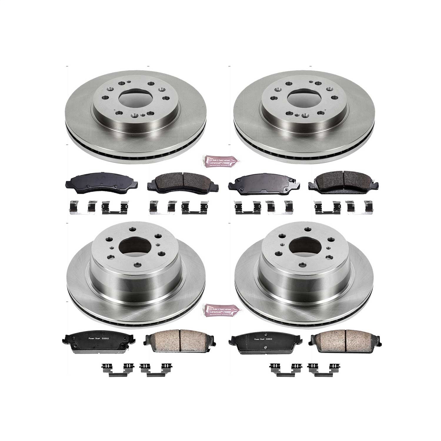 Power Stop - KOE2070 - Front and Rear - Disc Brake Pad and Rotor Kit