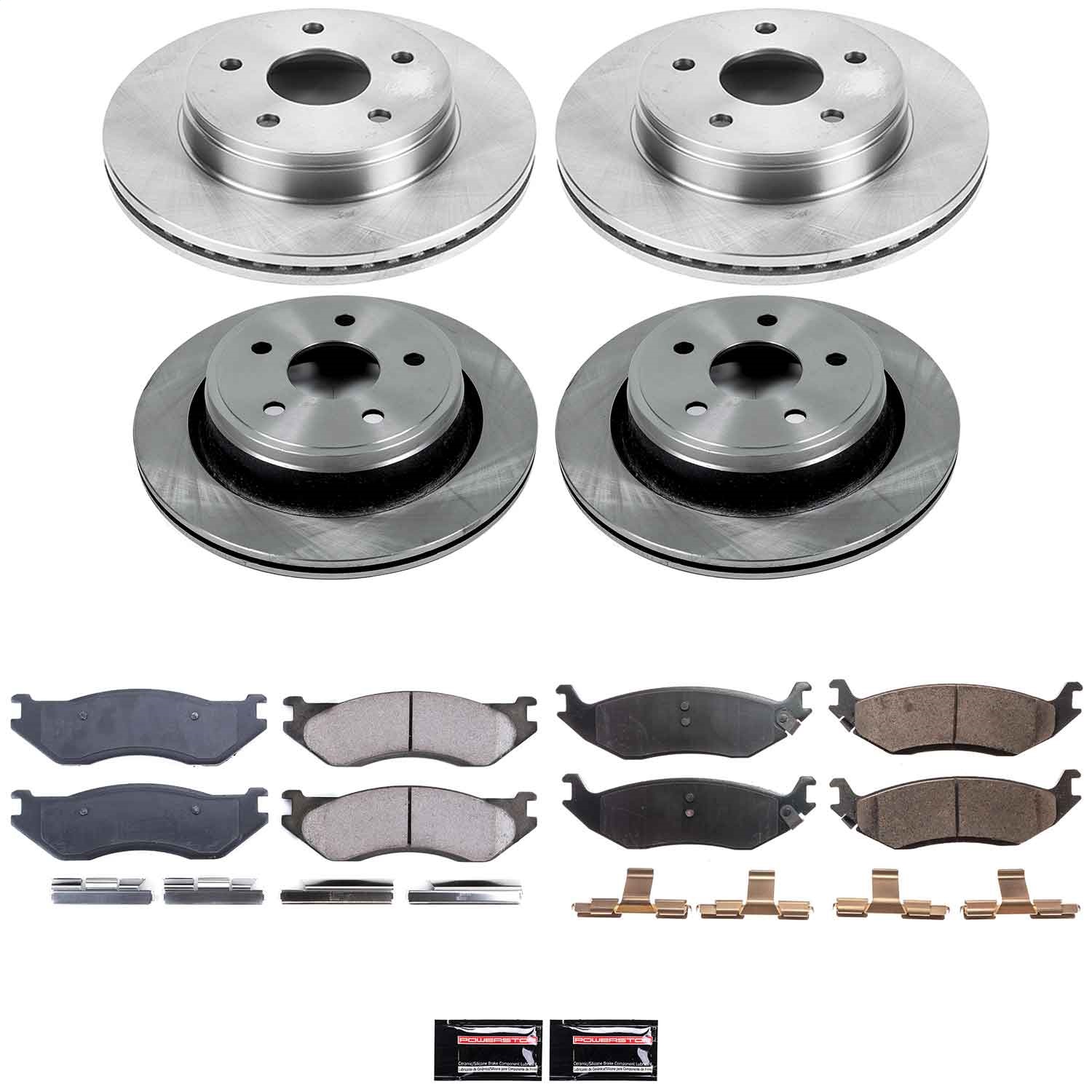Power Stop - KOE2168 - Front and Rear - Disc Brake Pad and Rotor Kit
