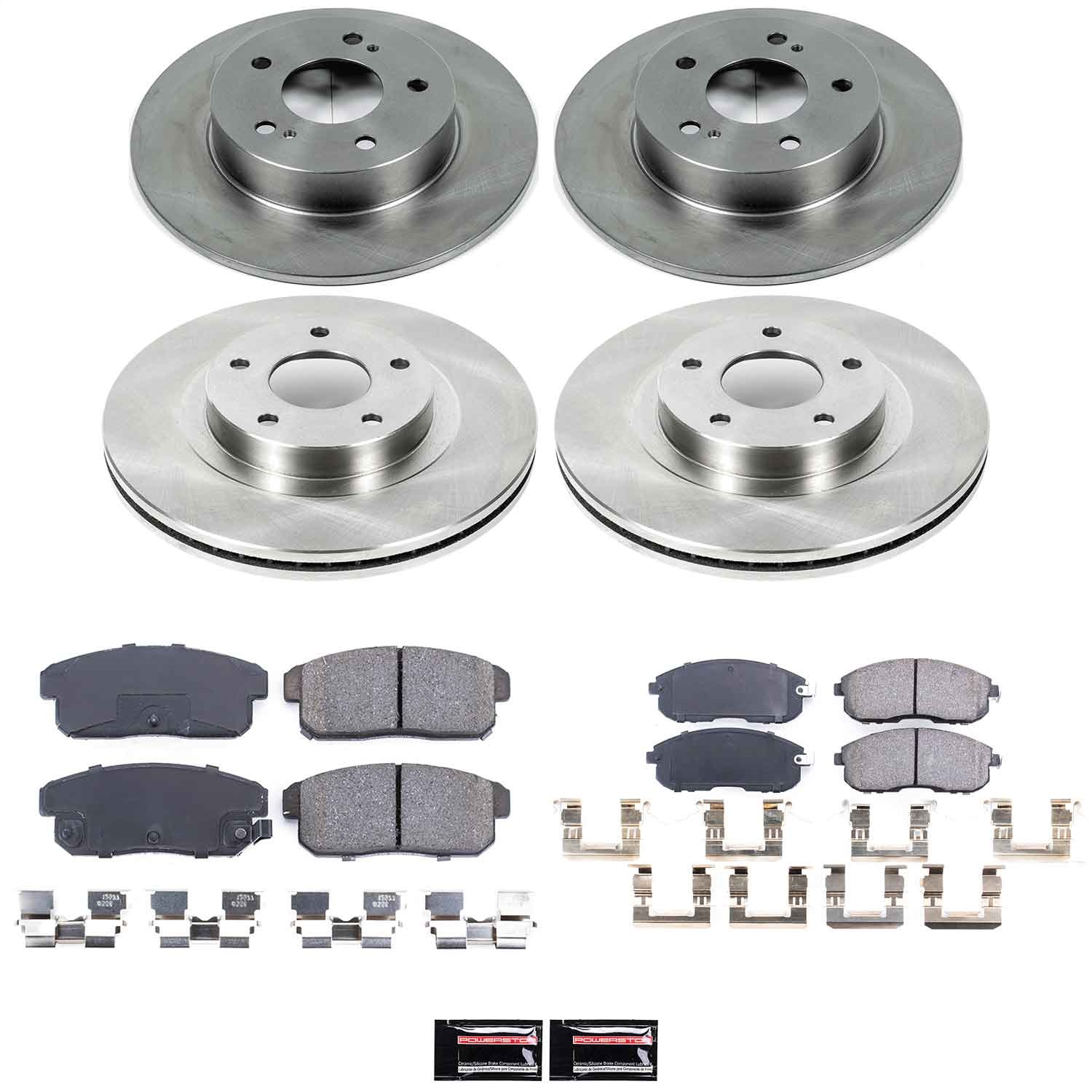 Power Stop - KOE2706 - Front and Rear - Disc Brake Pad and Rotor Kit