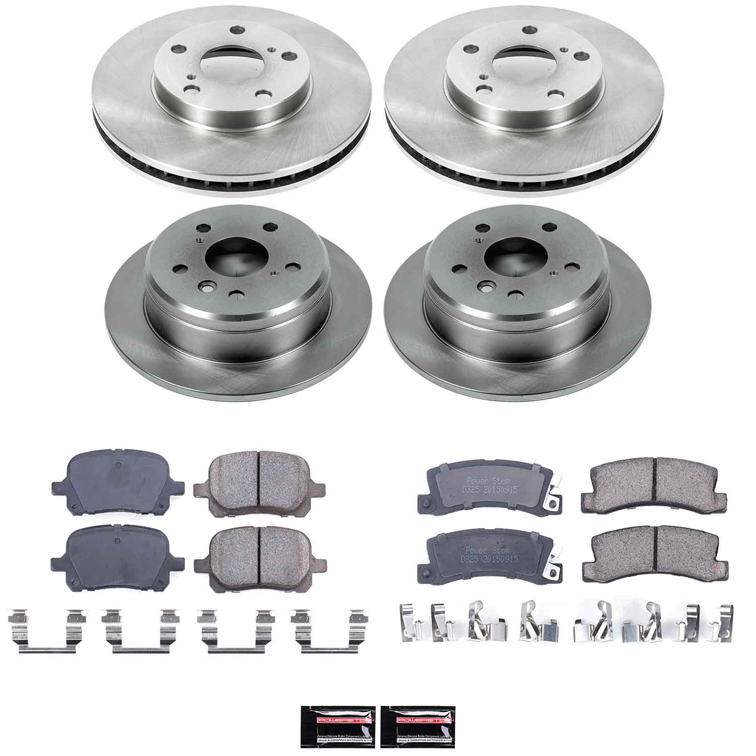 Power Stop - KOE2713 - Front and Rear - Disc Brake Pad and Rotor Kit