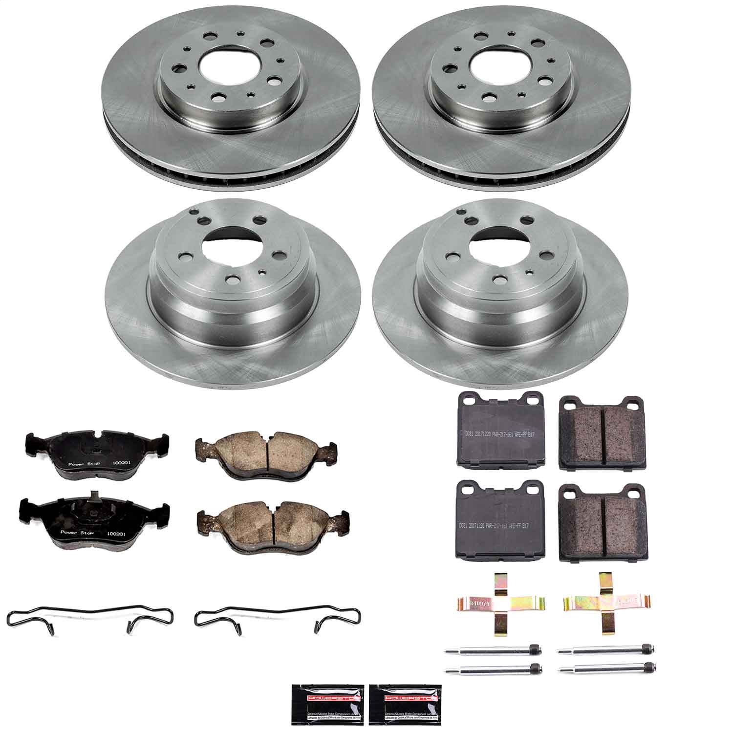 Power Stop - KOE2728 - Front and Rear - Disc Brake Pad and Rotor Kit