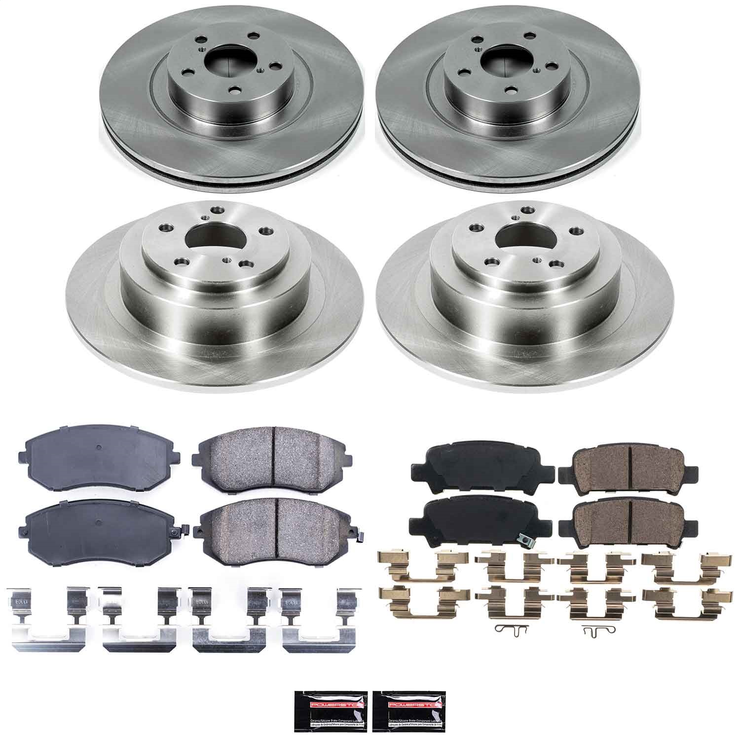 Power Stop - KOE2748 - Front and Rear - Disc Brake Pad and Rotor Kit