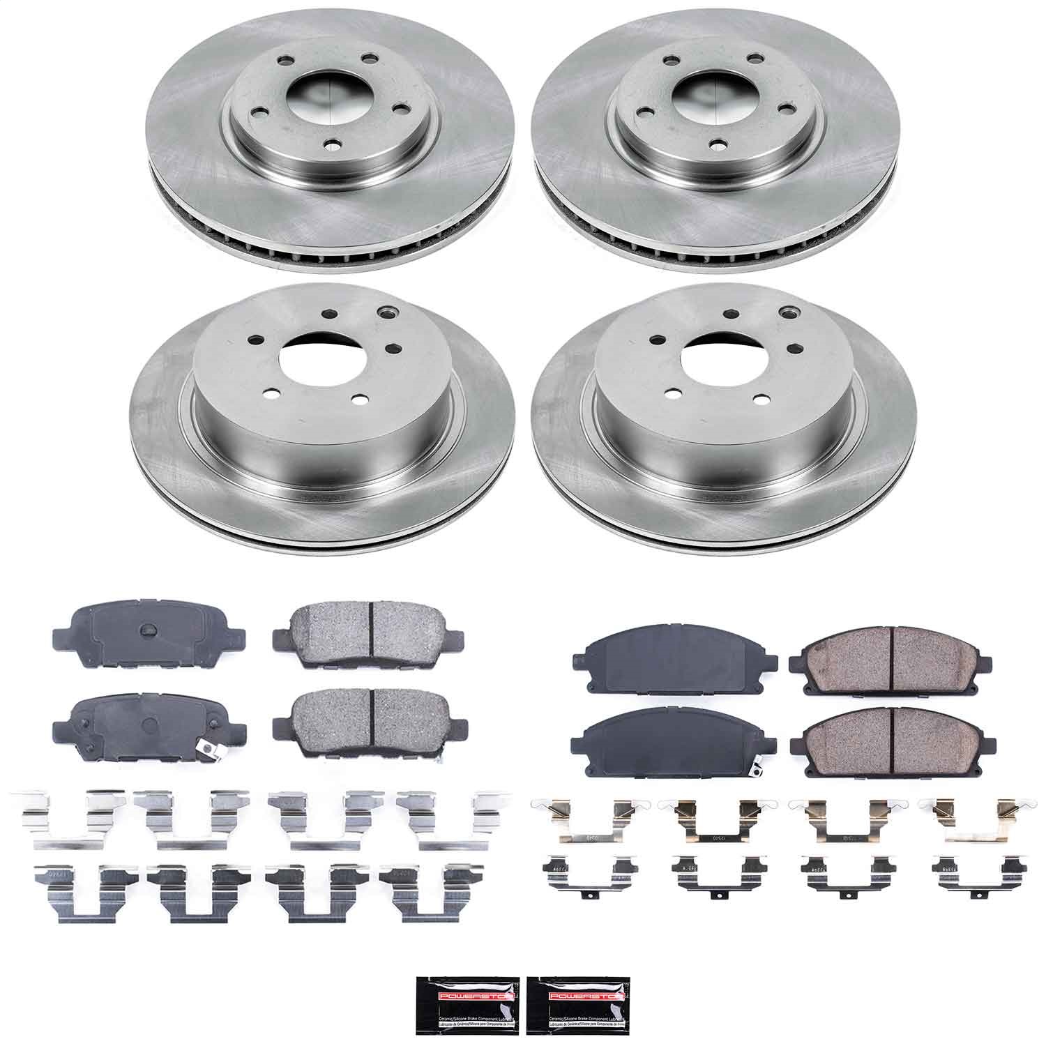 Power Stop - KOE2766 - Front and Rear - Disc Brake Pad and Rotor Kit