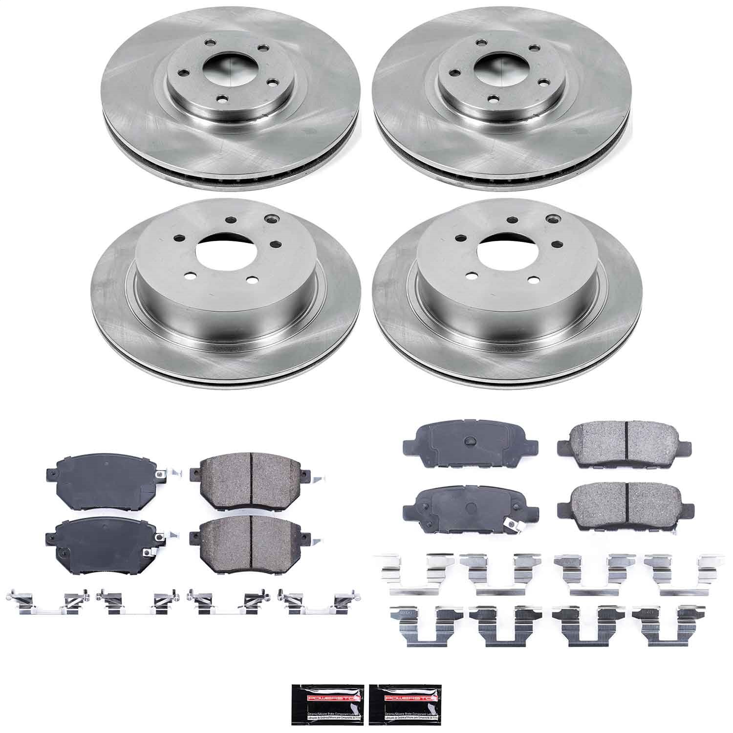 Power Stop - KOE2767 - Front and Rear - Disc Brake Pad and Rotor Kit