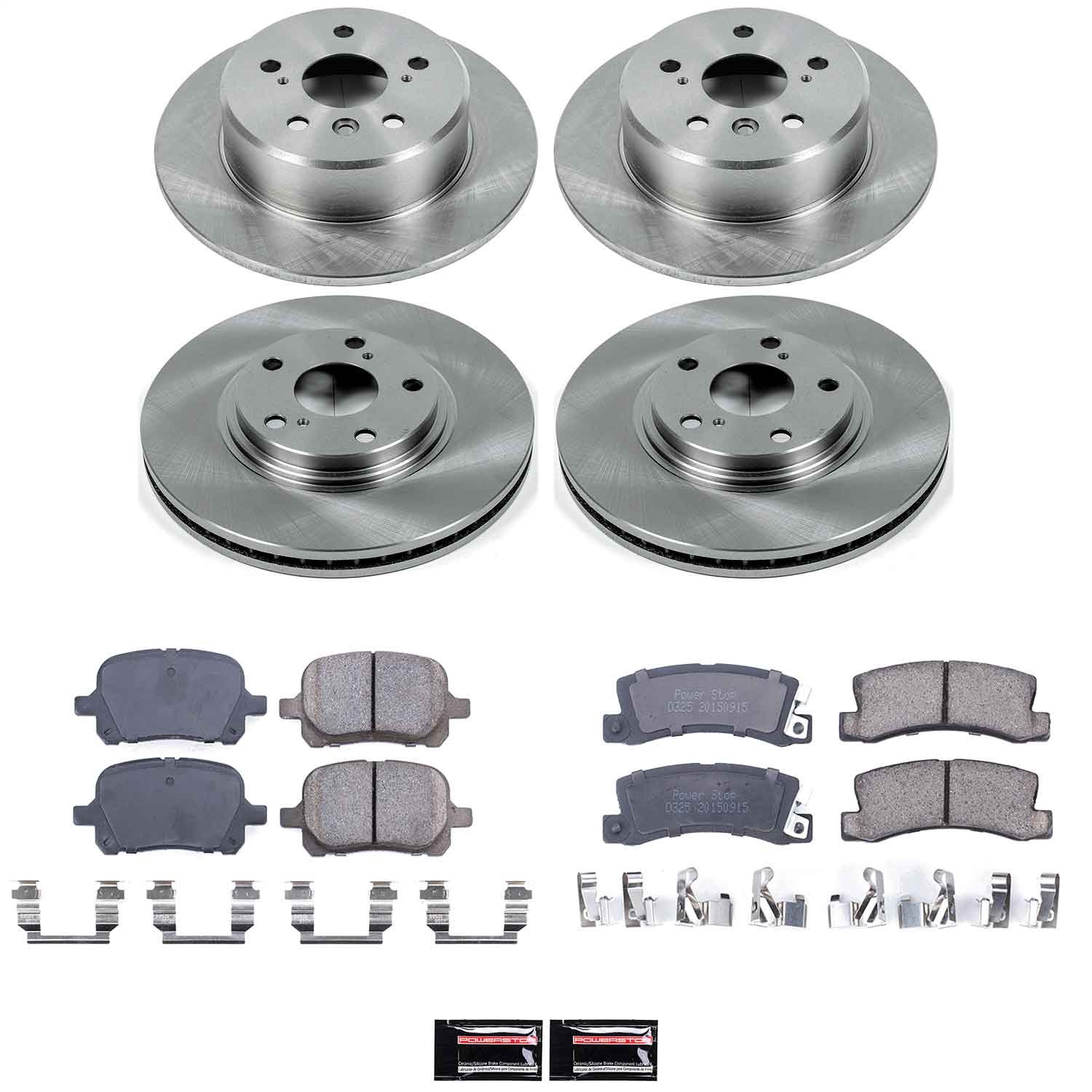 Power Stop - KOE2774 - Front and Rear - Disc Brake Pad and Rotor Kit