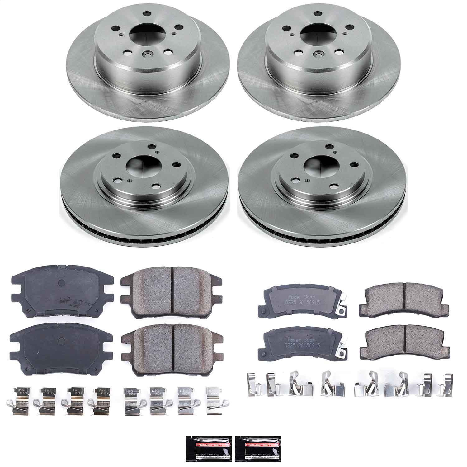 Power Stop - KOE2775 - Front and Rear - Disc Brake Pad and Rotor Kit