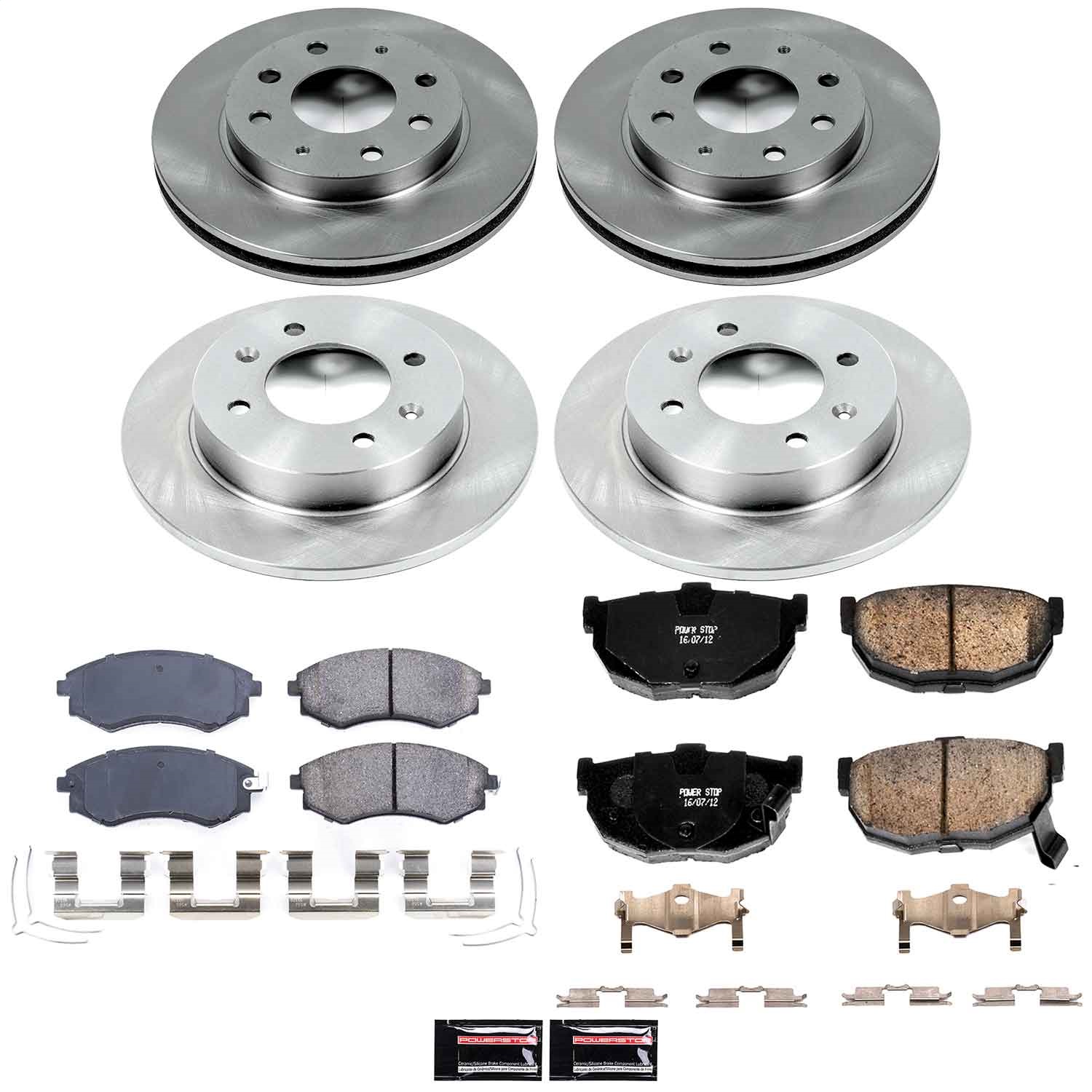 Power Stop - KOE2778 - Front and Rear - Disc Brake Pad and Rotor Kit