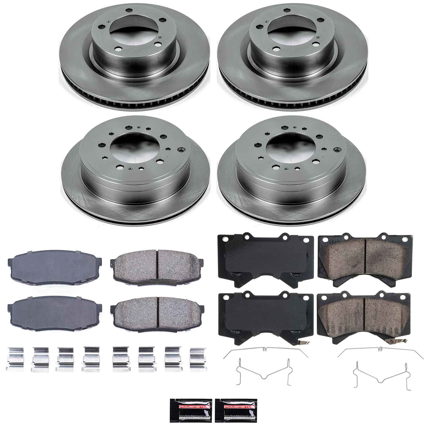 Power Stop - KOE2813 - Front and Rear - Disc Brake Pad and Rotor Kit