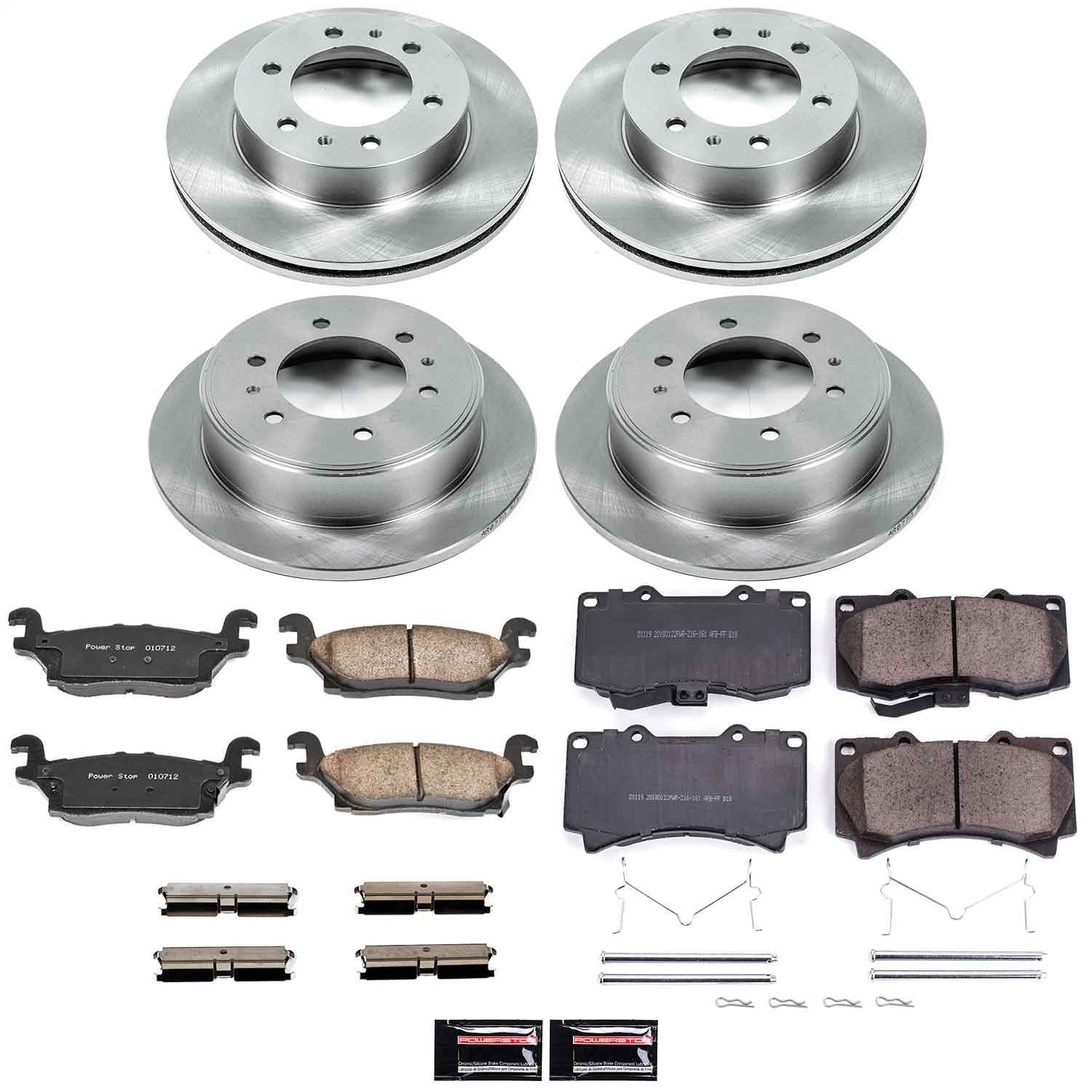 Power Stop - KOE2820 - Front and Rear - Disc Brake Pad and Rotor Kit
