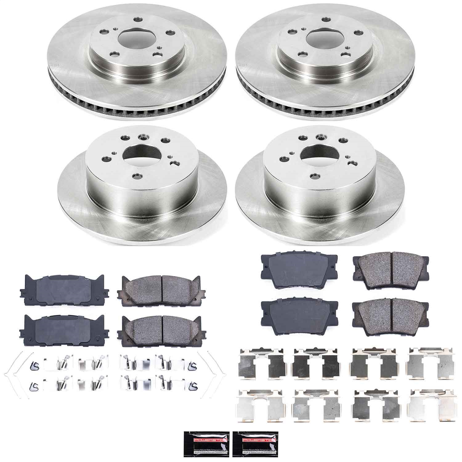 Power Stop - KOE2822 - Front and Rear - Disc Brake Pad and Rotor Kit