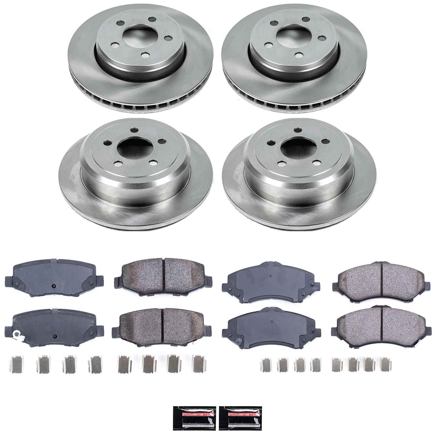 Power Stop - KOE2832 - Front and Rear - Disc Brake Pad and Rotor Kit