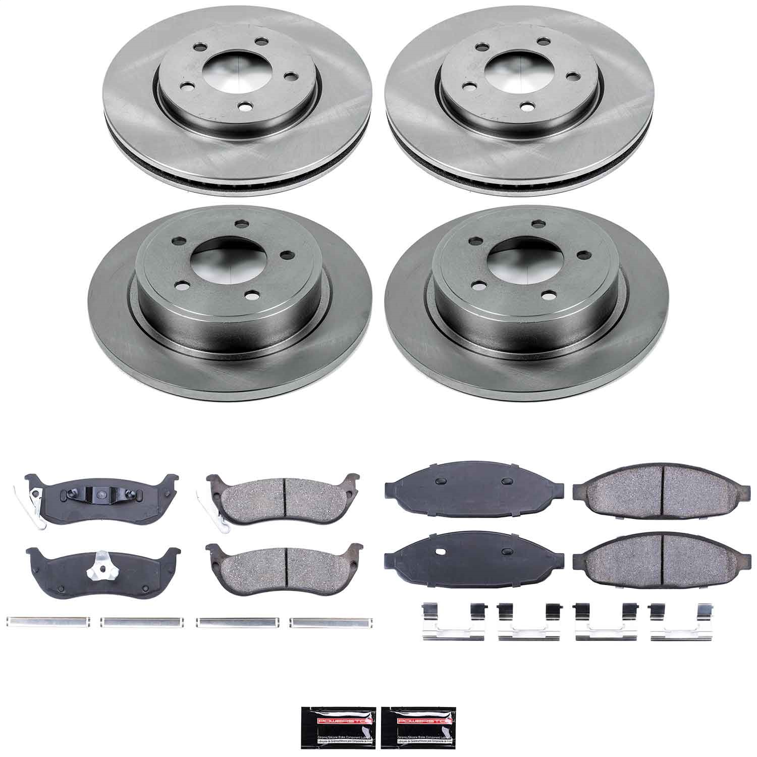 Power Stop - KOE2838 - Front and Rear - Disc Brake Pad and Rotor Kit