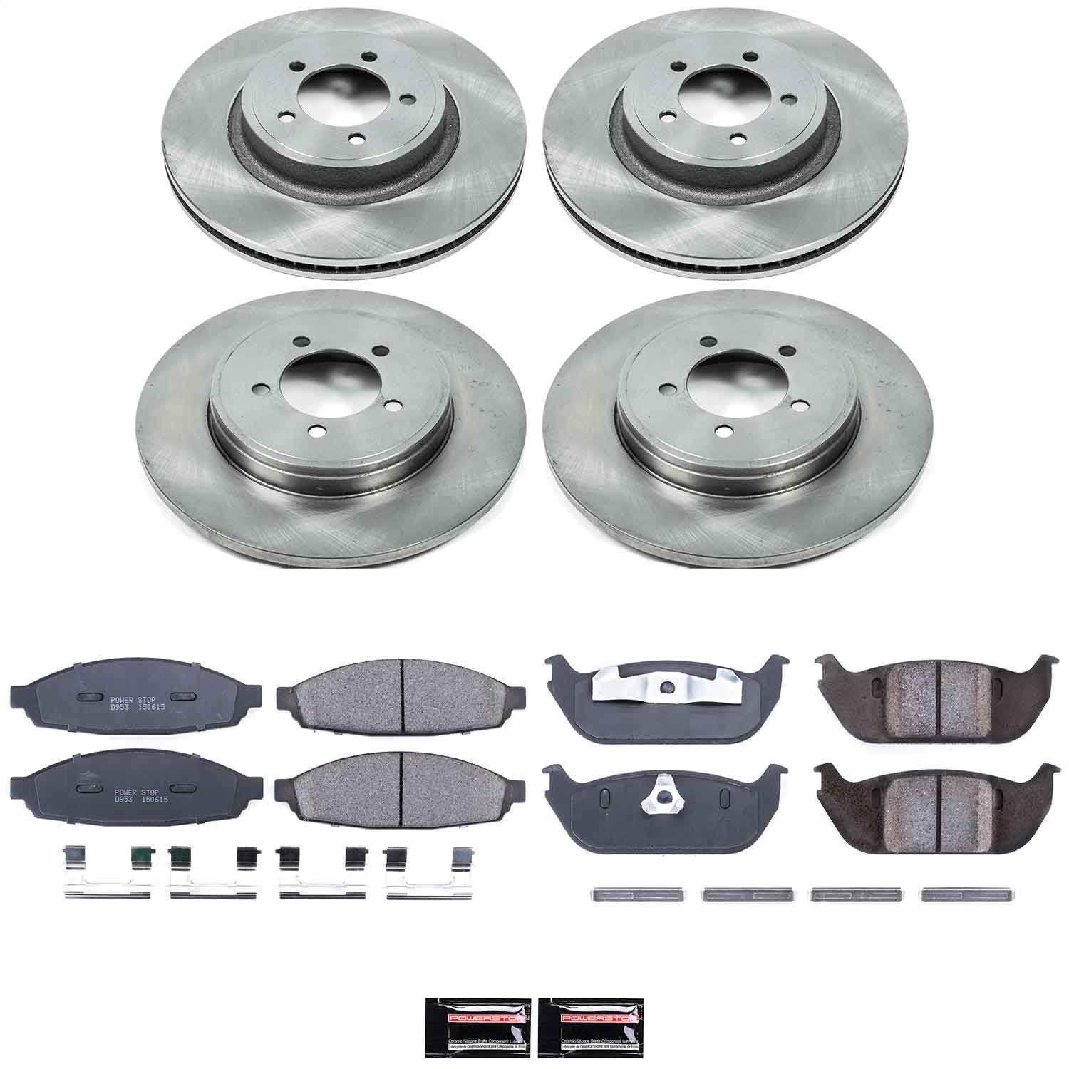 Power Stop - KOE2839 - Front and Rear - Disc Brake Pad and Rotor Kit