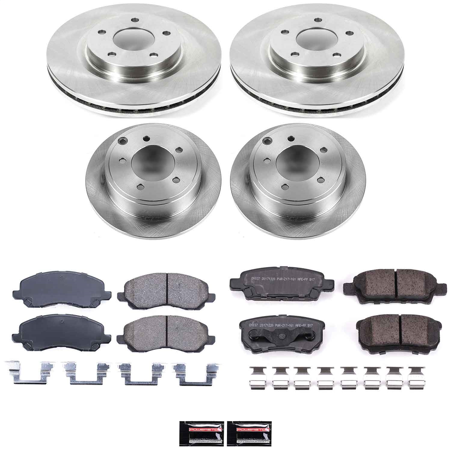 Power Stop - KOE2840 - Front and Rear - Disc Brake Pad and Rotor Kit