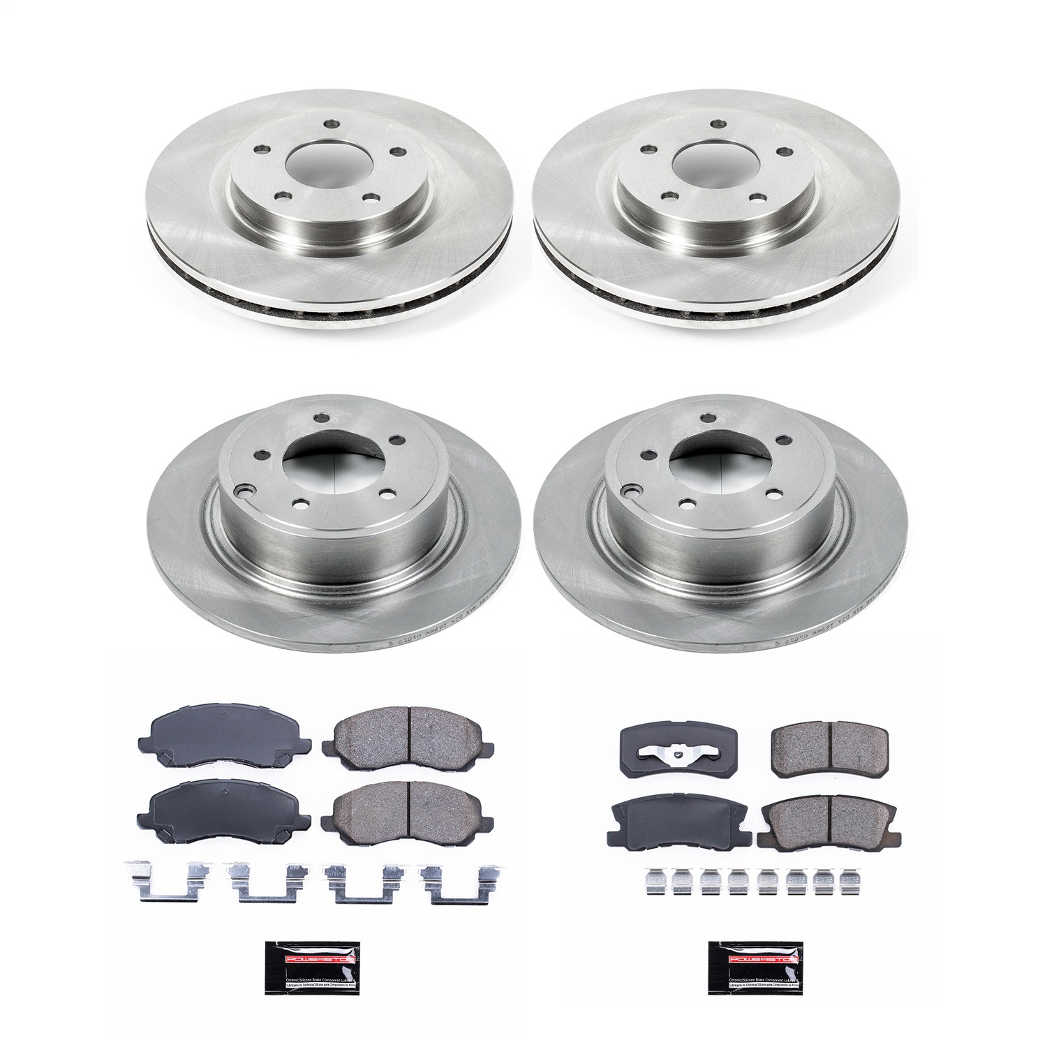 Power Stop - KOE2848 - Front and Rear - Disc Brake Pad and Rotor Kit