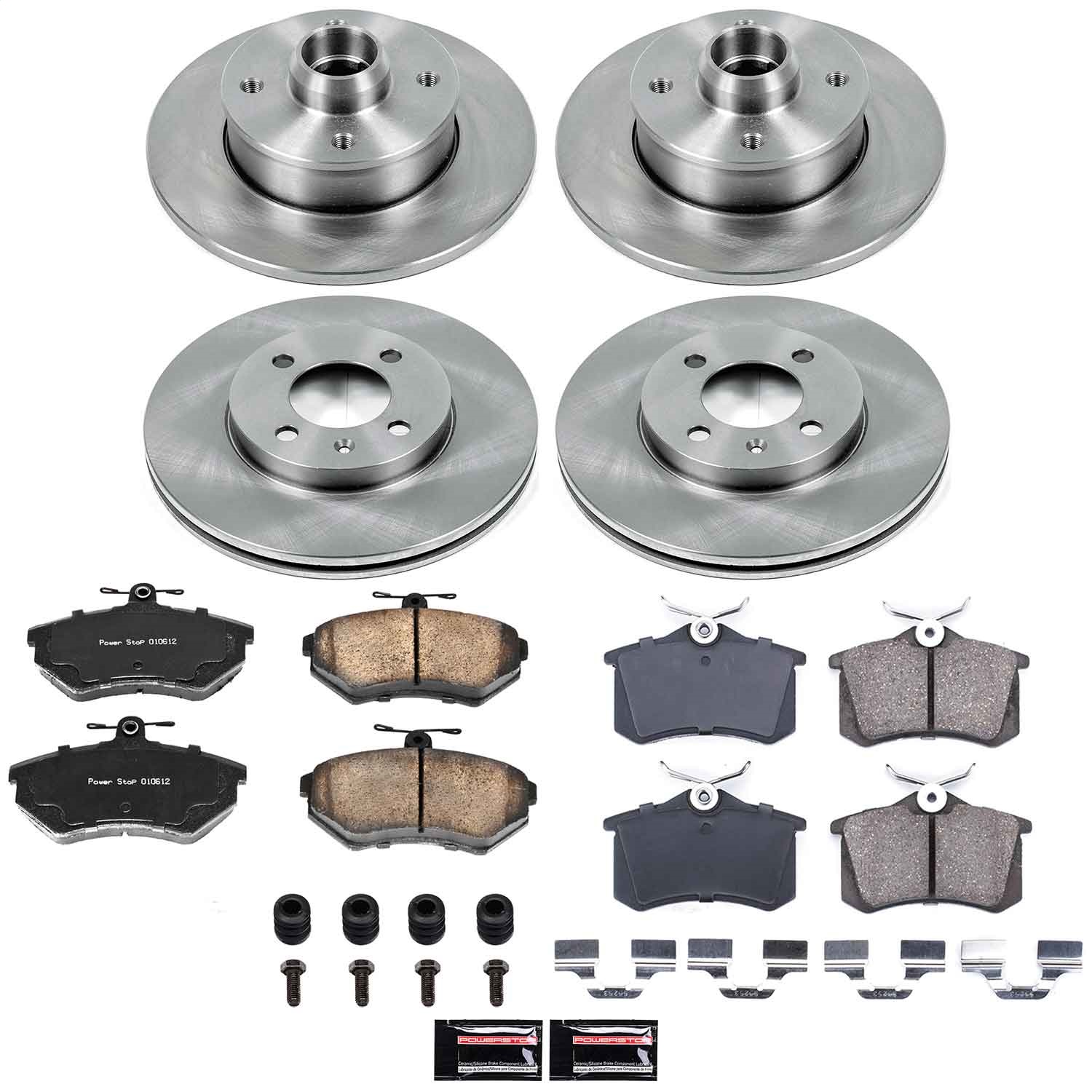 Power Stop - KOE375 - Front and Rear - Disc Brake Pad and Rotor Kit