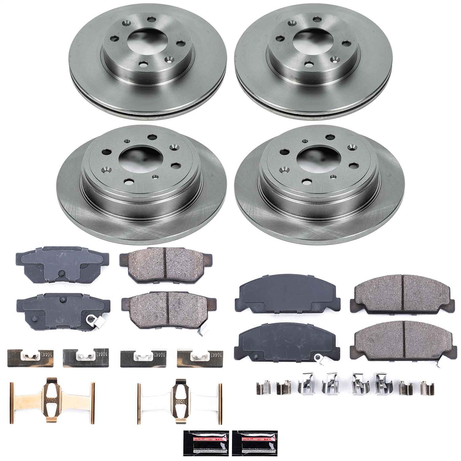 Power Stop - KOE399 - Front and Rear - Disc Brake Pad and Rotor Kit
