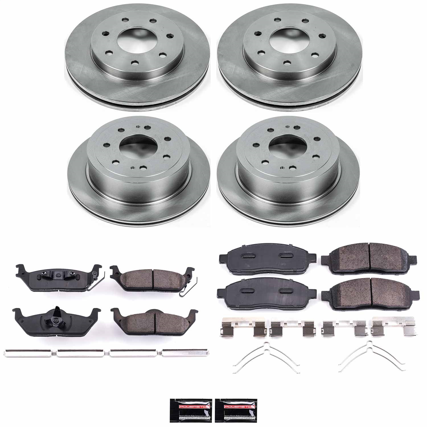 Power Stop - KOE4006 - Front and Rear - Disc Brake Pad and Rotor Kit